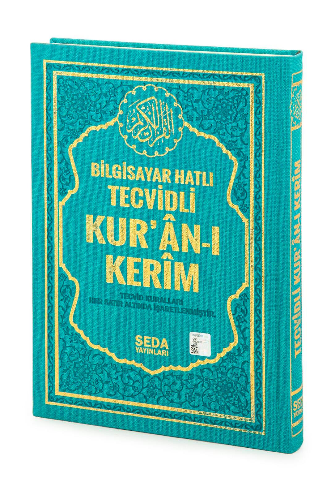 Satır Altı Tecvidli Kuranı Kerim - Bilgisayar Hatlı - Rahle Boy -  Turkuaz Renk - Seda Yayınları