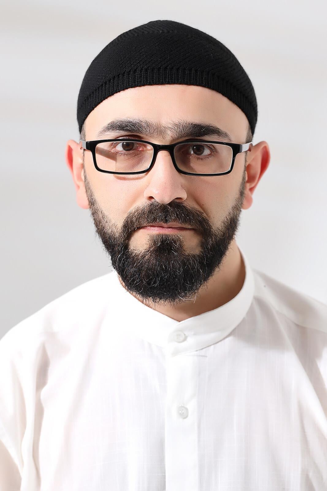 Siyah Süper Namaz Dantel Detaylı Örme Orlon Namaz Takkesi