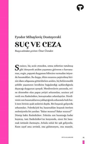 Fyodor Mihayloviç DostoyevskiTürkçe RomanlarSuç ve Ceza