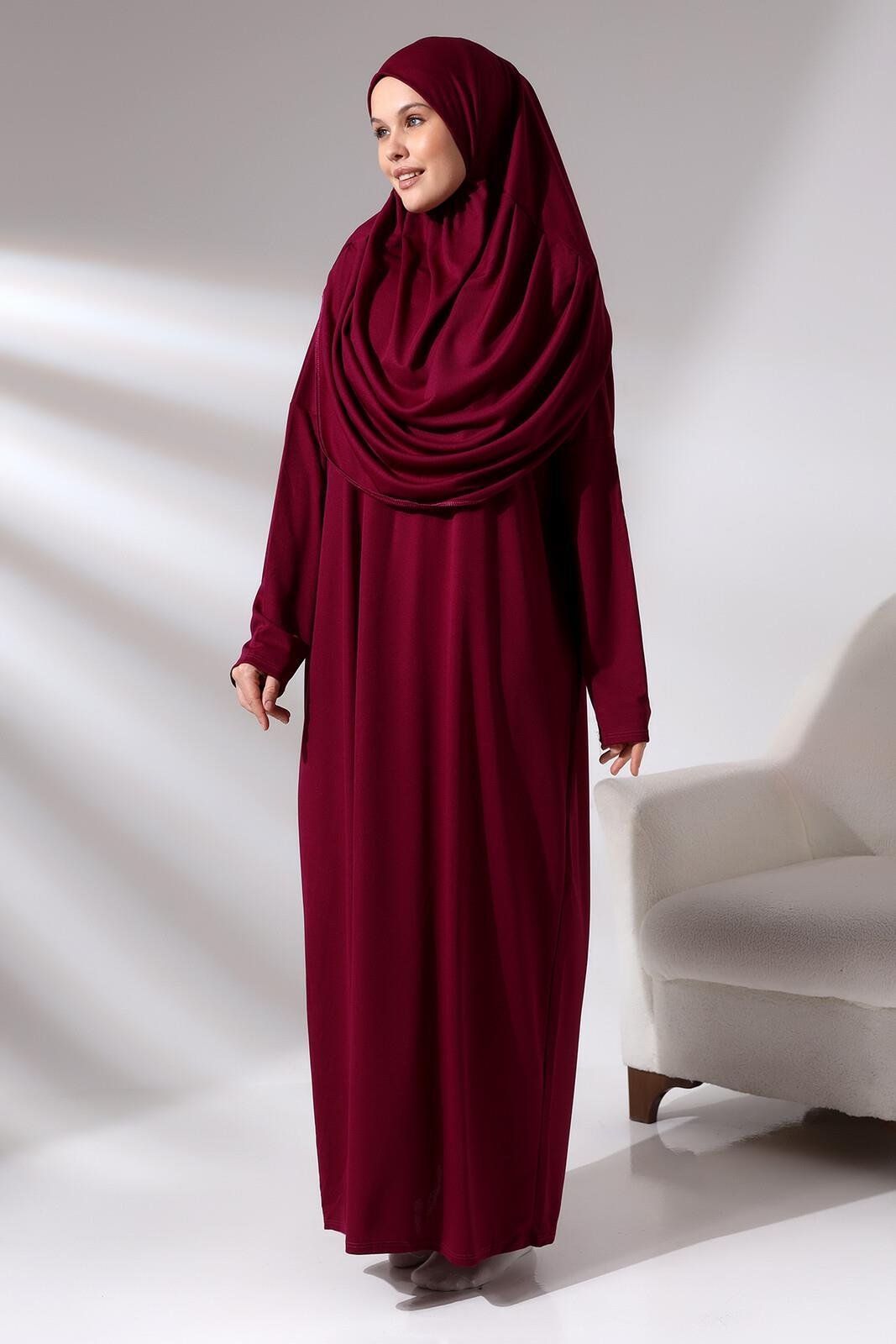 Tek Parça Namaz Elbisesi - Fuşya - 5015