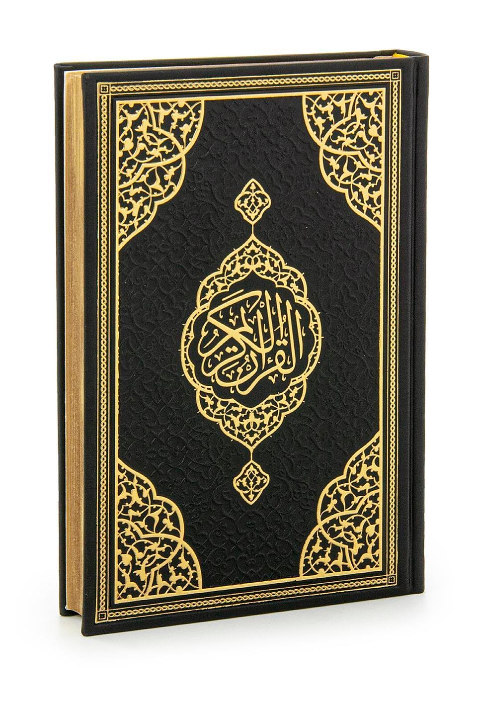 Termo Deri Ciltli - Medine Hatlı - Orta Boy - Kuranı Kerim - Siyah