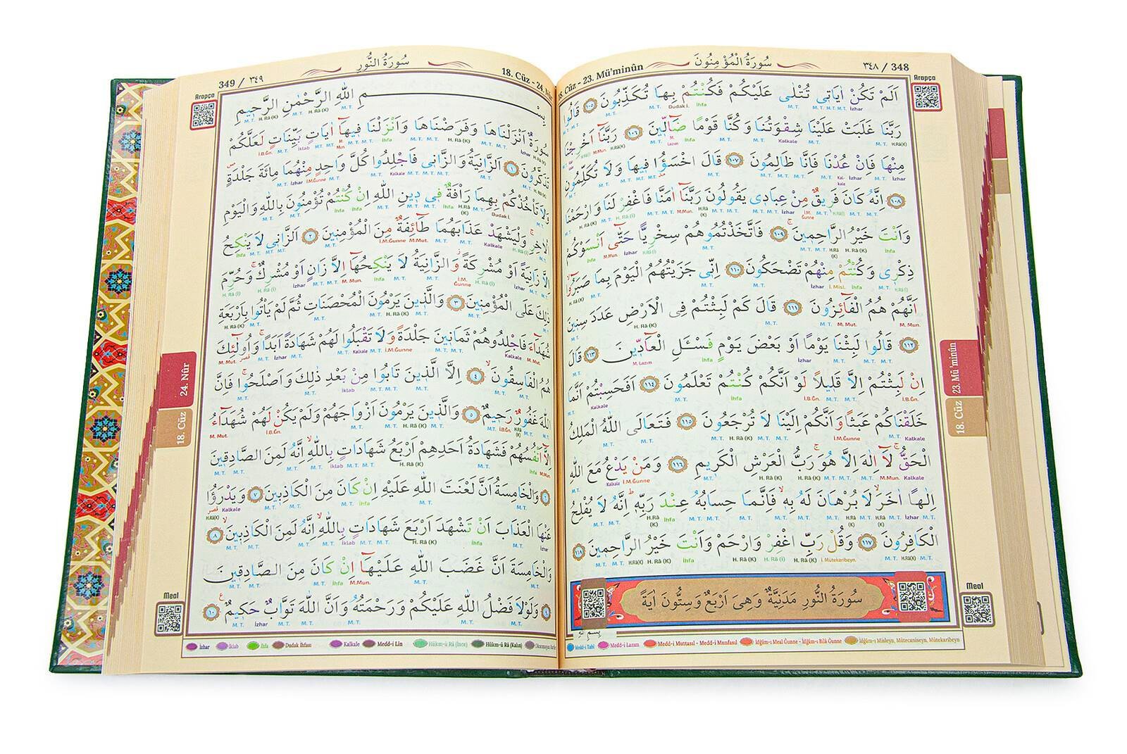 Termoderi Ciltli Satır Altı Tecvidli Kuranı Kerim - Bilgisayar Hatlı - Orta Boy -  Yeşil Renk - Seda Yayınları