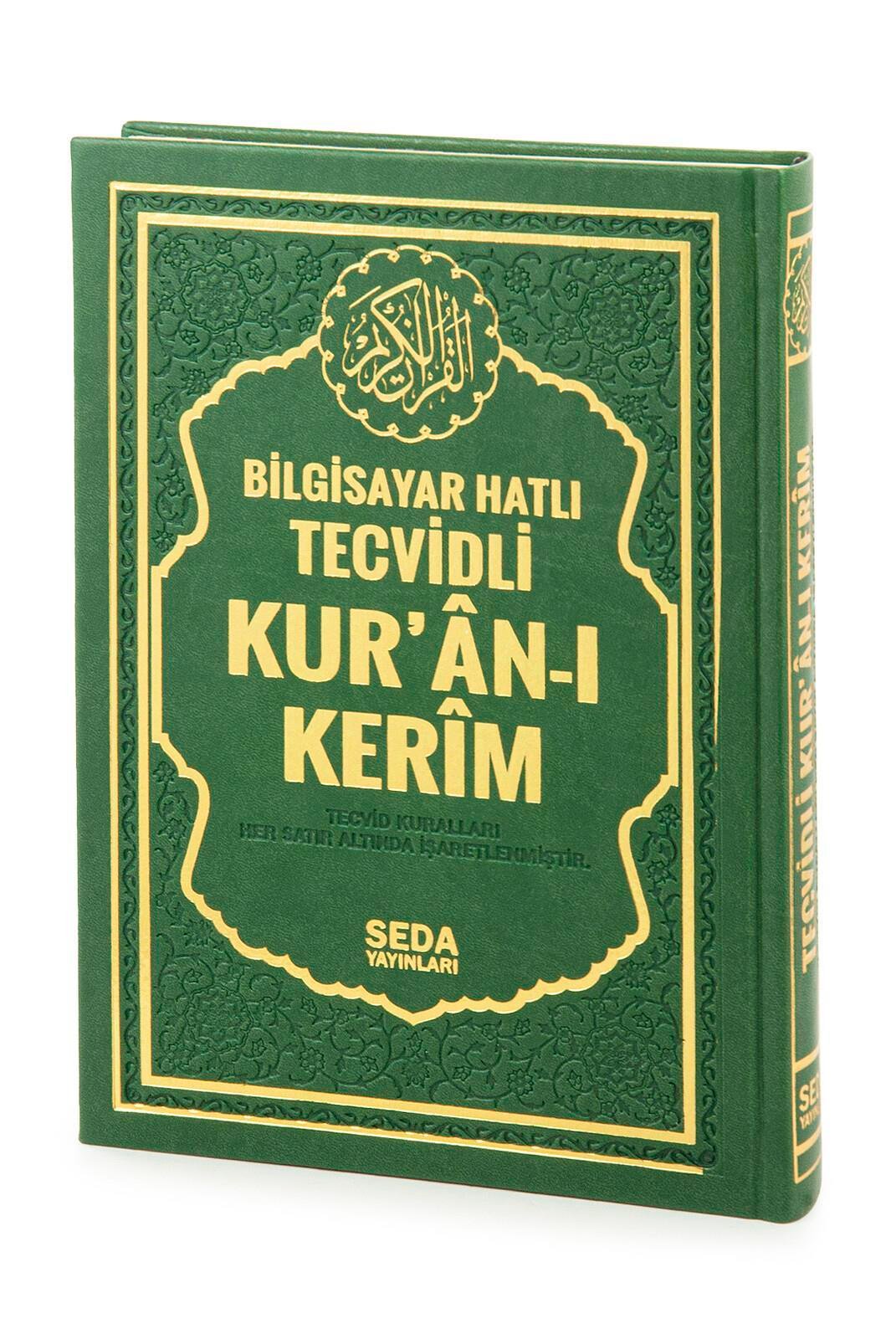 Termoderi Ciltli Satır Altı Tecvidli Kuranı Kerim - Bilgisayar Hatlı - Orta Boy -  Yeşil Renk - Seda Yayınları