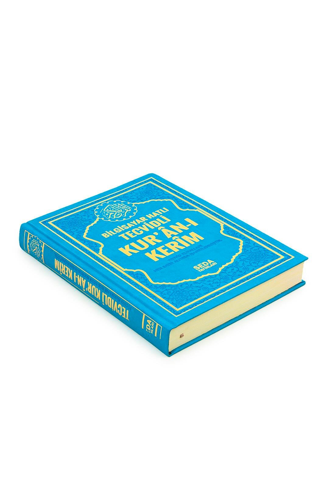 Termoderi Ciltli Satır Altı Tecvidli Kuranı Kerim - Bilgisayar Hatlı - Orta Boy -  Turkuaz Renk - Seda Yayınları