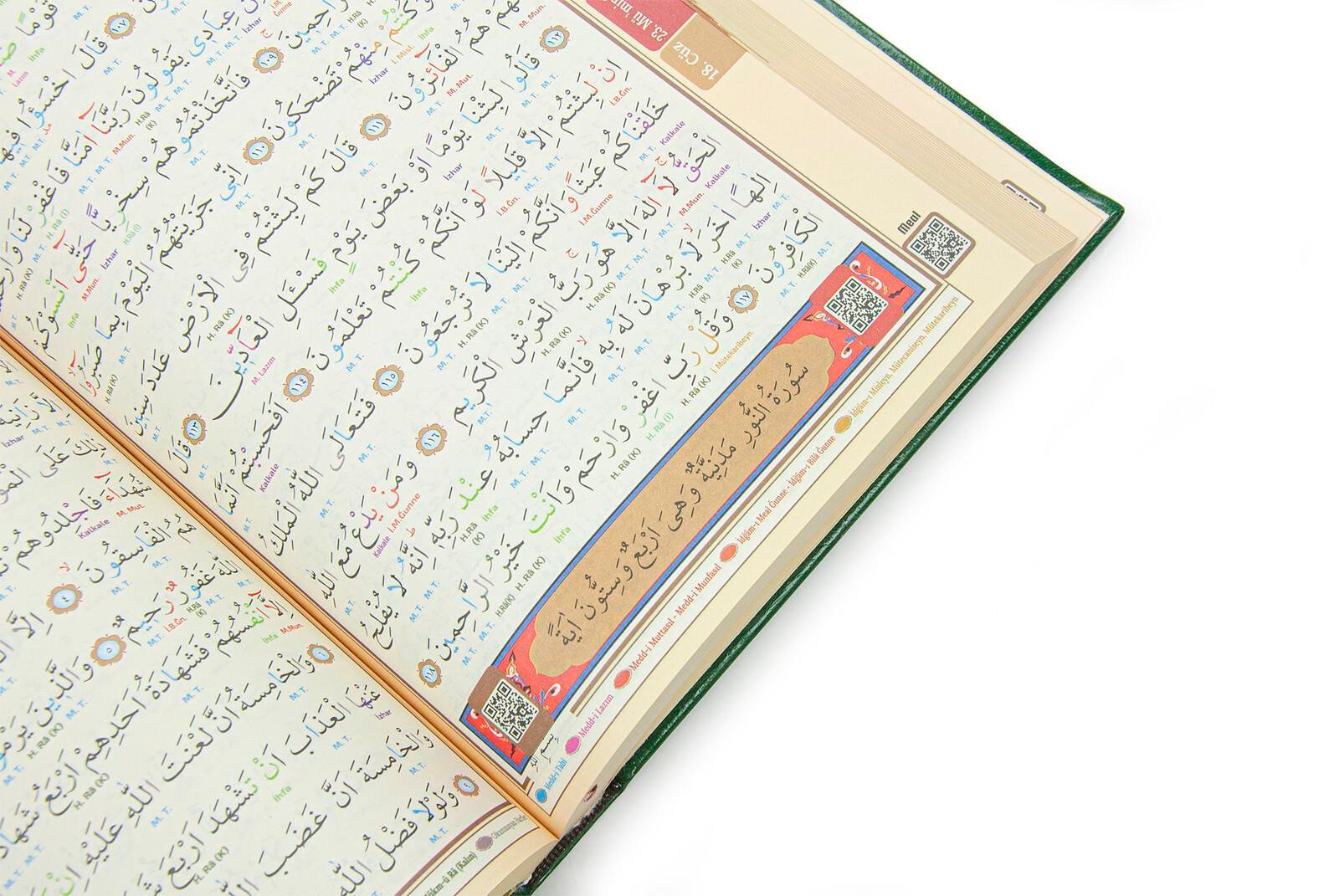 Termoderi Ciltli Satır Altı Tecvidli Kuranı Kerim - Bilgisayar Hatlı - Orta Boy -  Yeşil Renk - Seda Yayınları