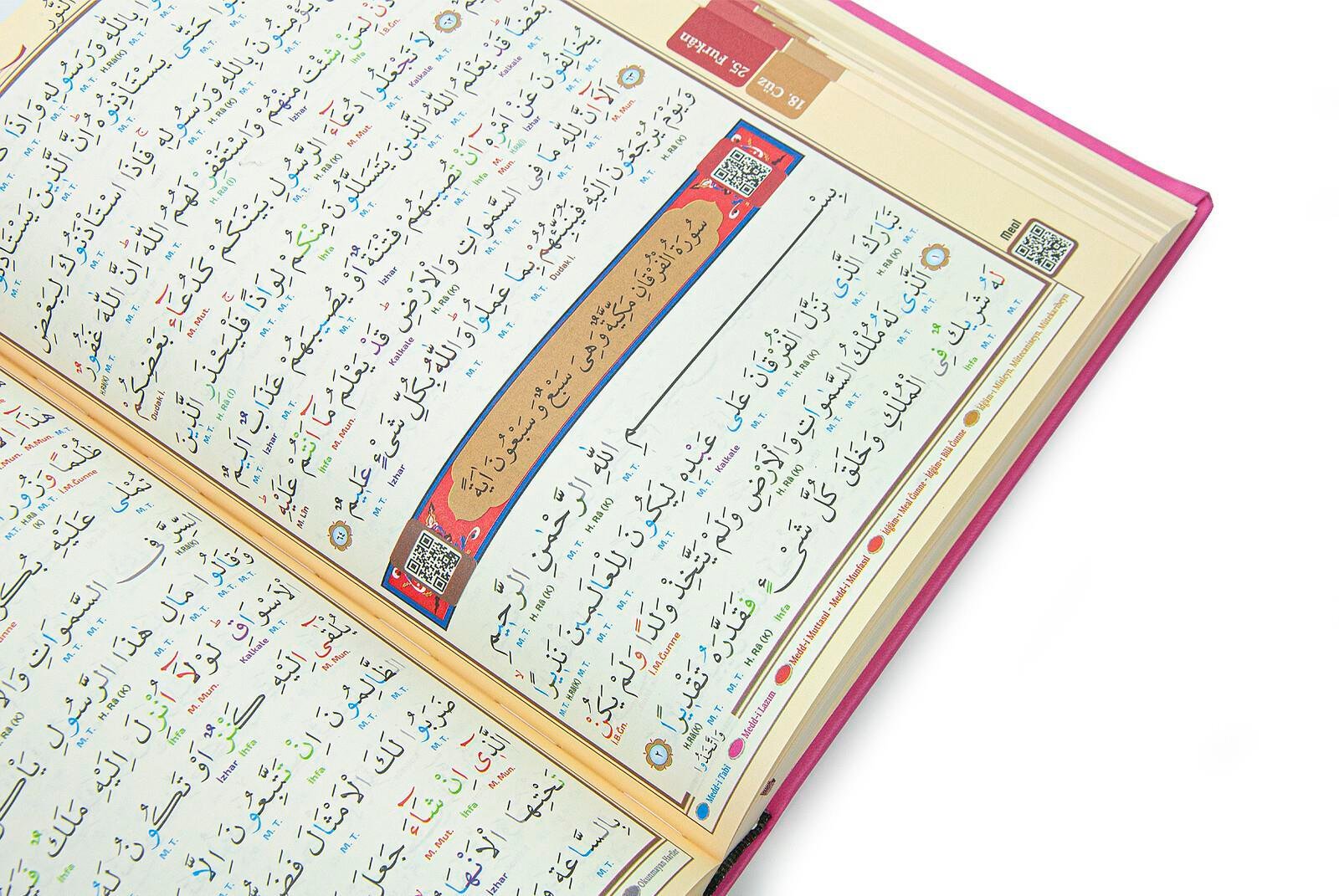 Termoderi Ciltli Satır Altı Tecvidli Kuranı Kerim - Bilgisayar Hatlı - Orta Boy -  Pembe Renk - Seda Yayınları