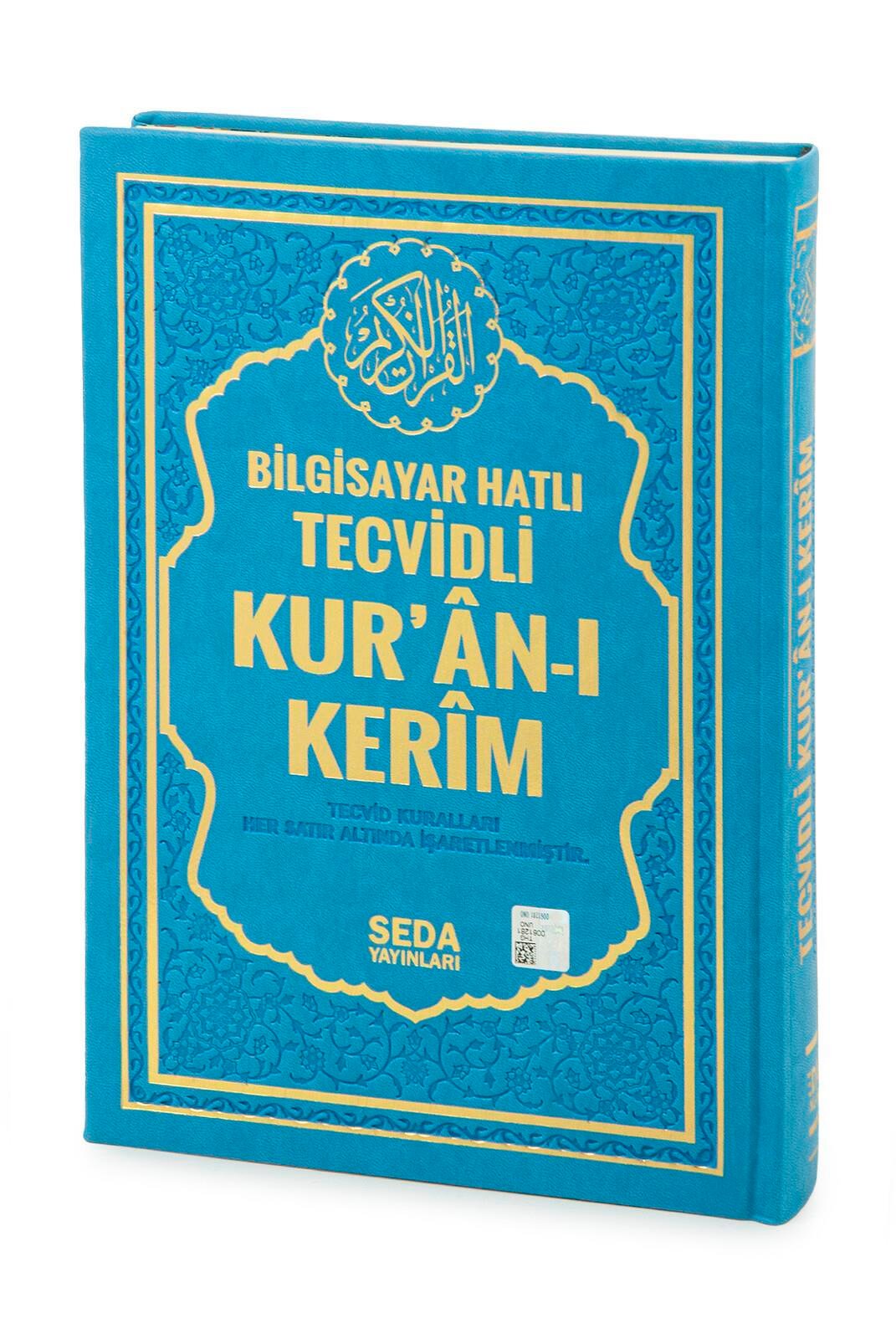 Termoderi Ciltli Satır Altı Tecvidli Kuranı Kerim - Bilgisayar Hatlı - Orta Boy -  Turkuaz Renk - Seda Yayınları