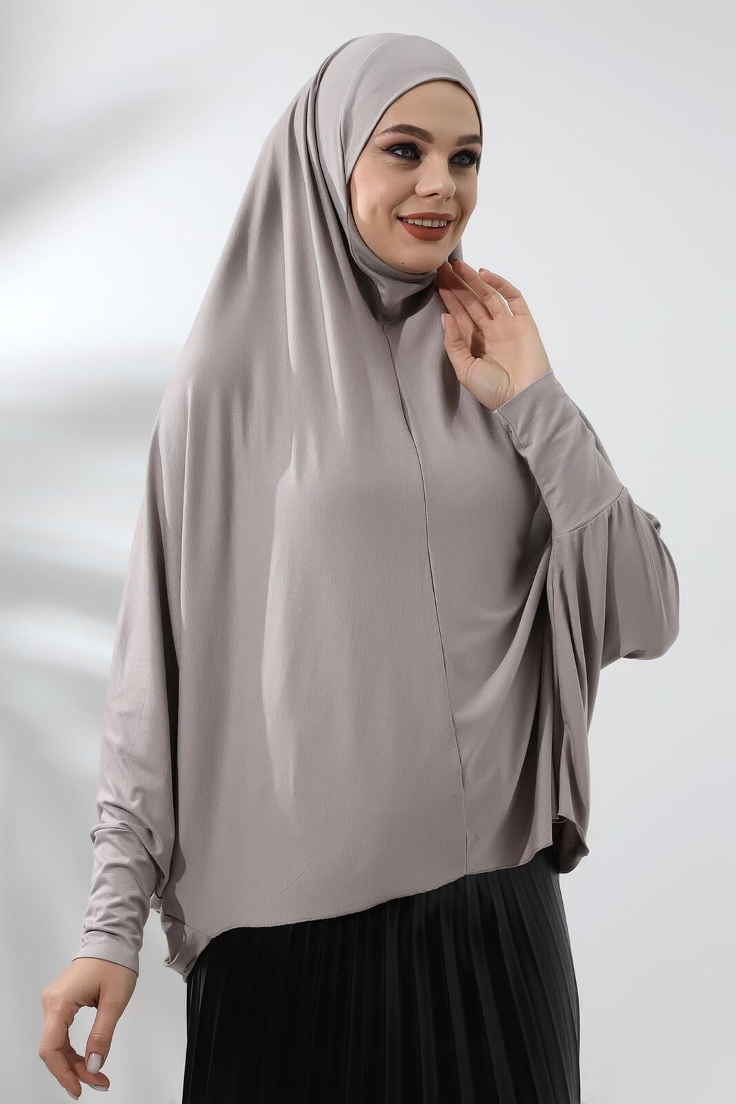 Vizon Hazır Pratik Sultanbaş Tesettür Kollu Penye Sufle Eşarp Hijab