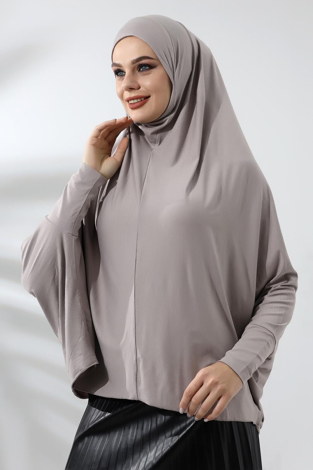 Vizon Hazır Pratik Sultanbaş Tesettür Kollu Penye Sufle Eşarp Hijab