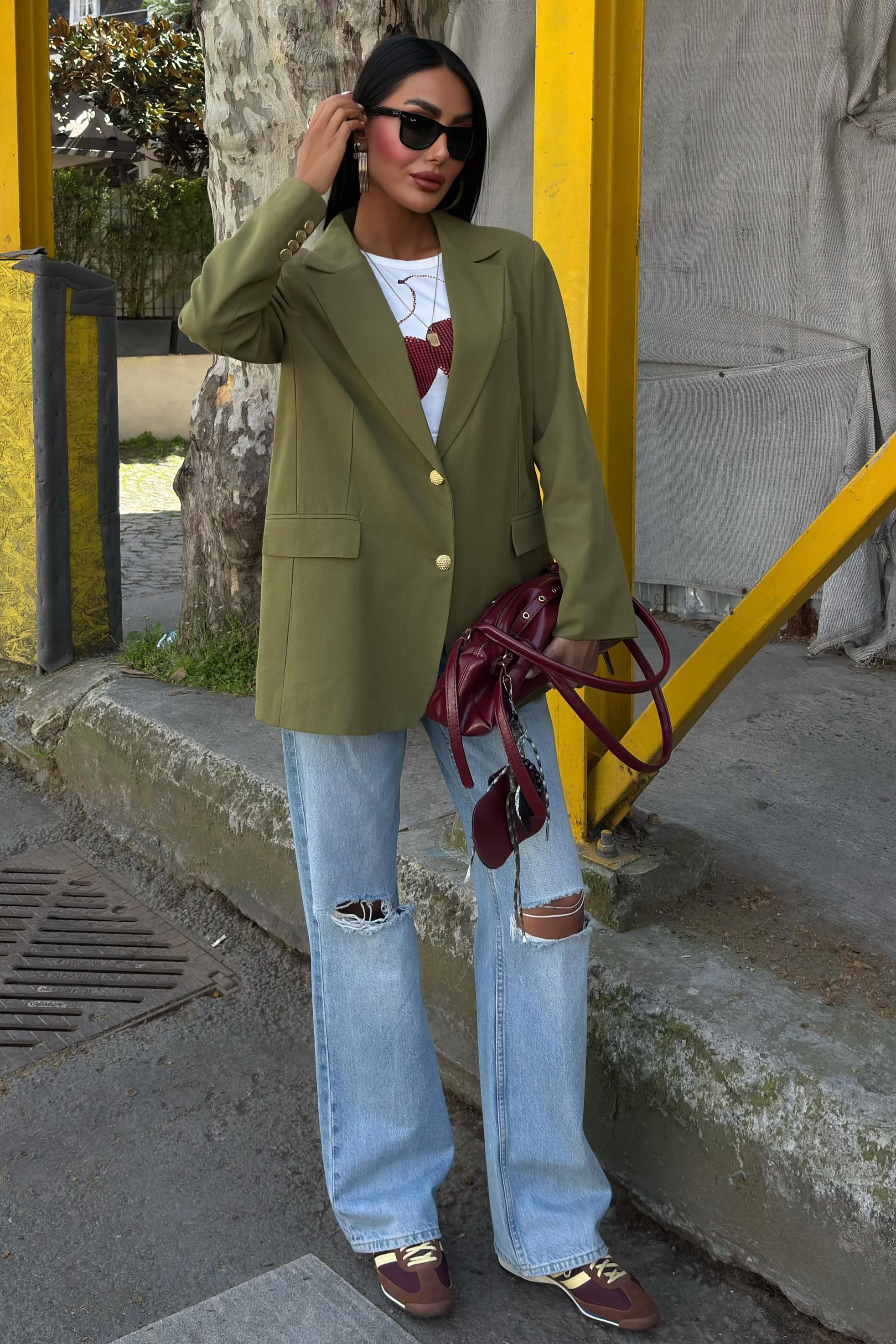 Agnes Blazer Keten Ceket  6105 R7-E-K4