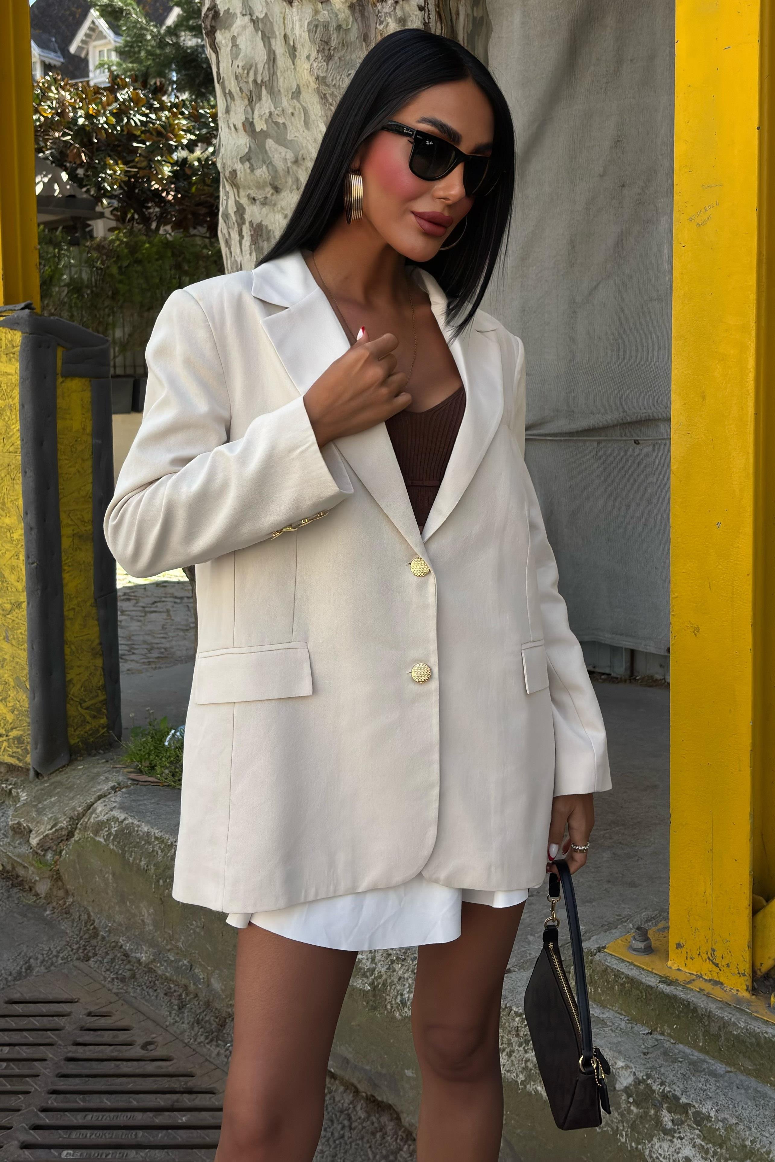 Agnes Blazer Keten Ceket  6105 R7-E-K4