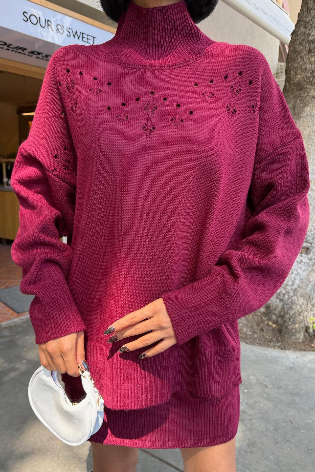 Ajur Detaylı Balıkçı Yaka Triko Takım 10256 R1-I-K1