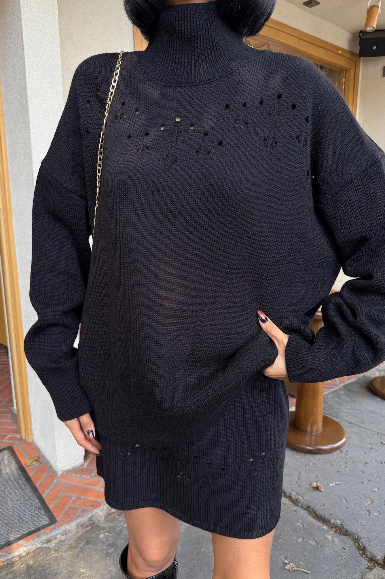 Ajur Detaylı Balıkçı Yaka Triko Takım 10256 R1-I-K1