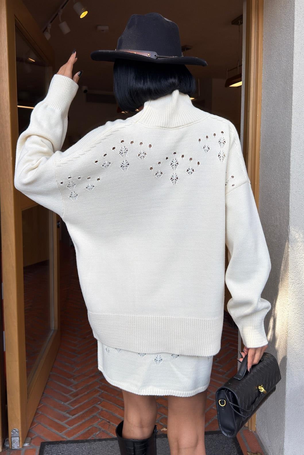 Ajur Detaylı Balıkçı Yaka Triko Takım 10256 R1-I-K1