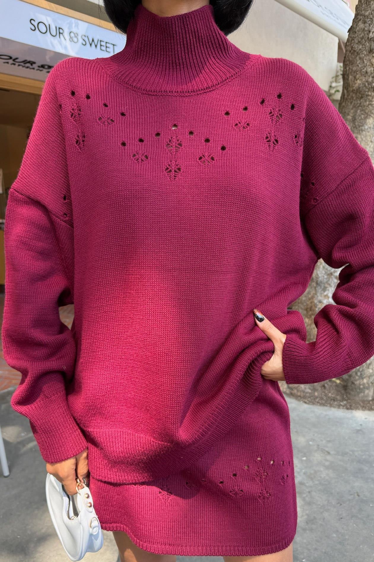 Ajur Detaylı Balıkçı Yaka Triko Takım 10256 R1-I-K1