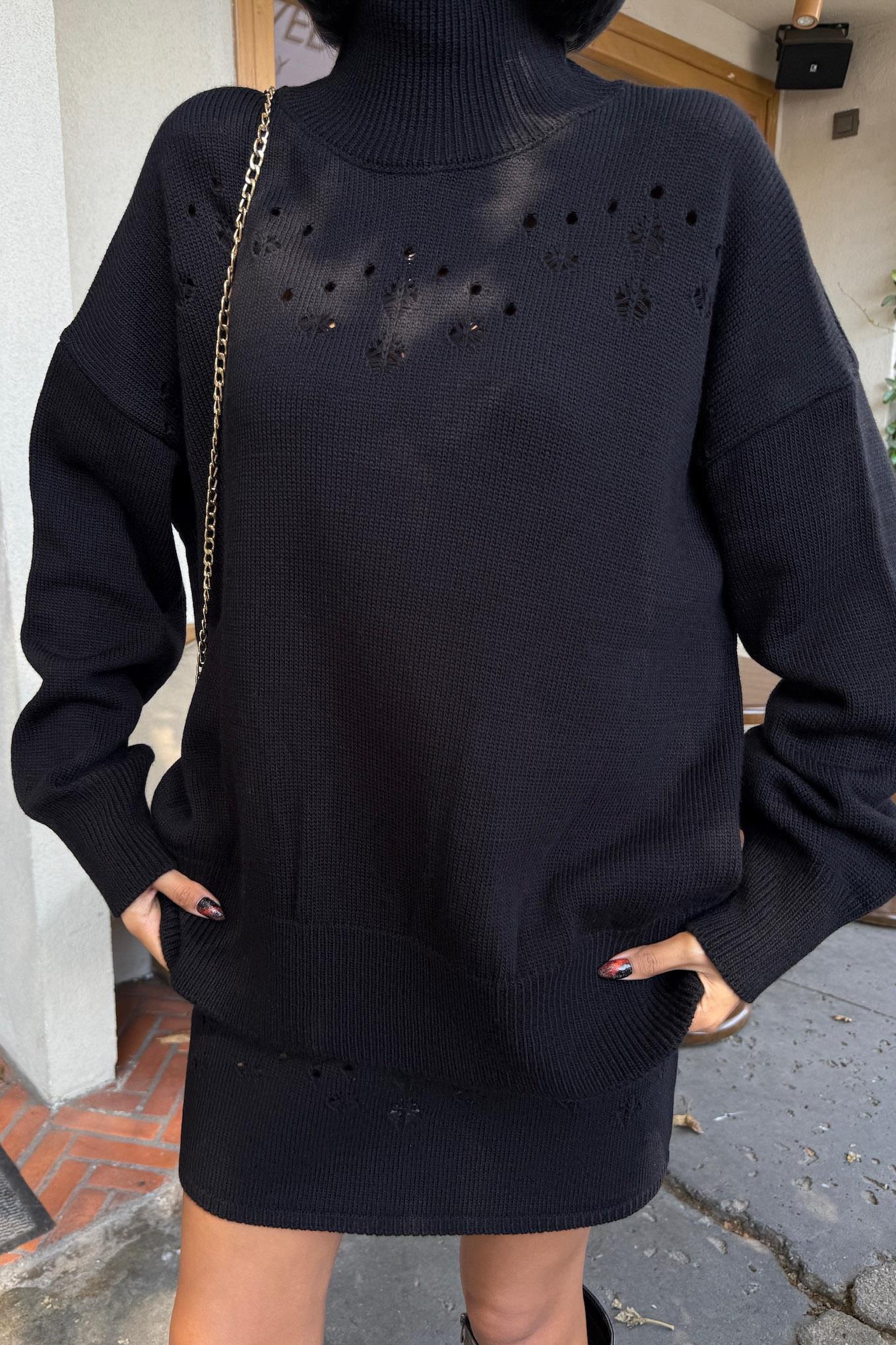 Ajur Detaylı Balıkçı Yaka Triko Takım 10256 R1-I-K1