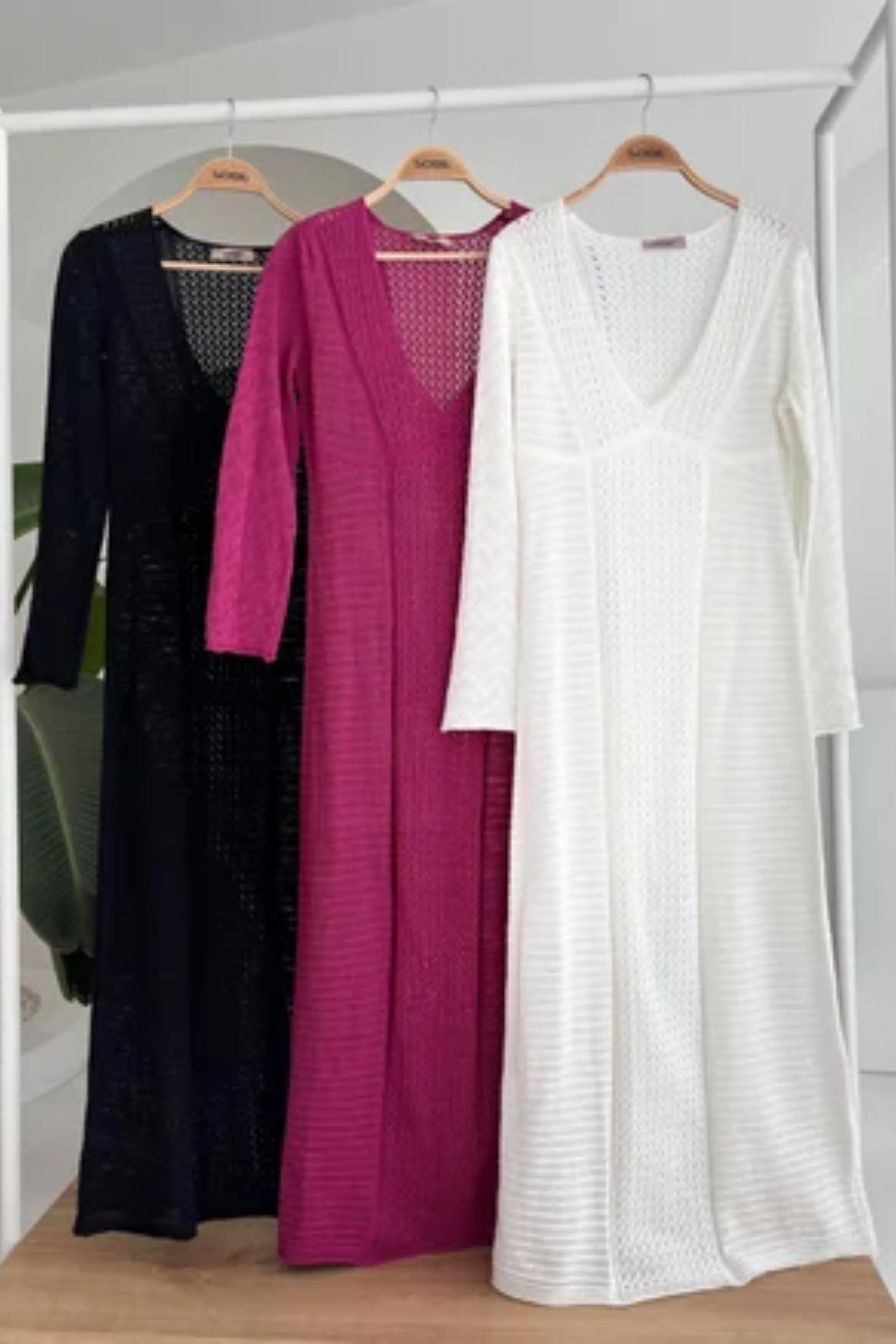 Ajurlu V Yaka Elbise 2851 R1-D-K2