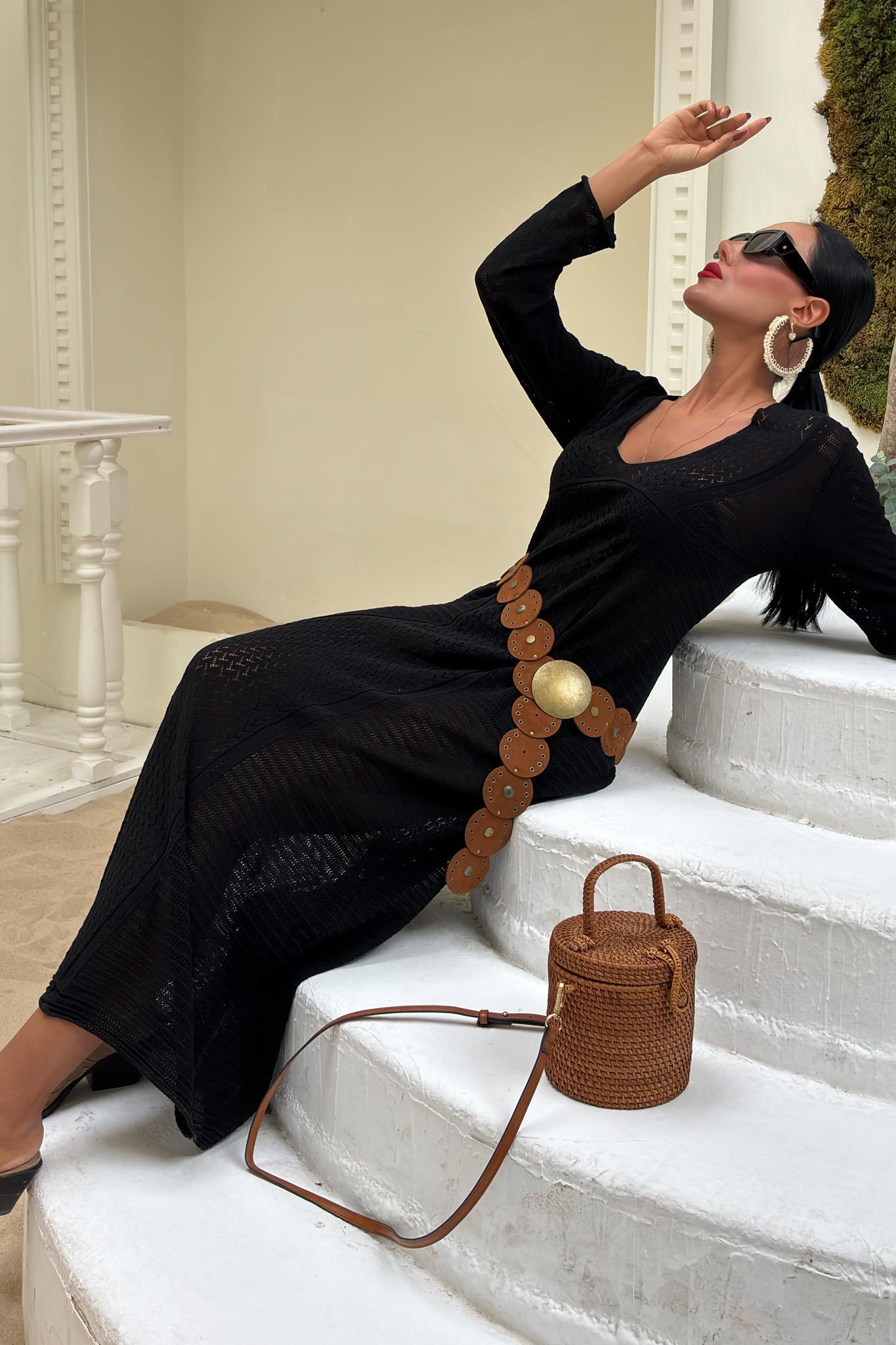 Ajurlu V Yaka Elbise 2851 R1-D-K2