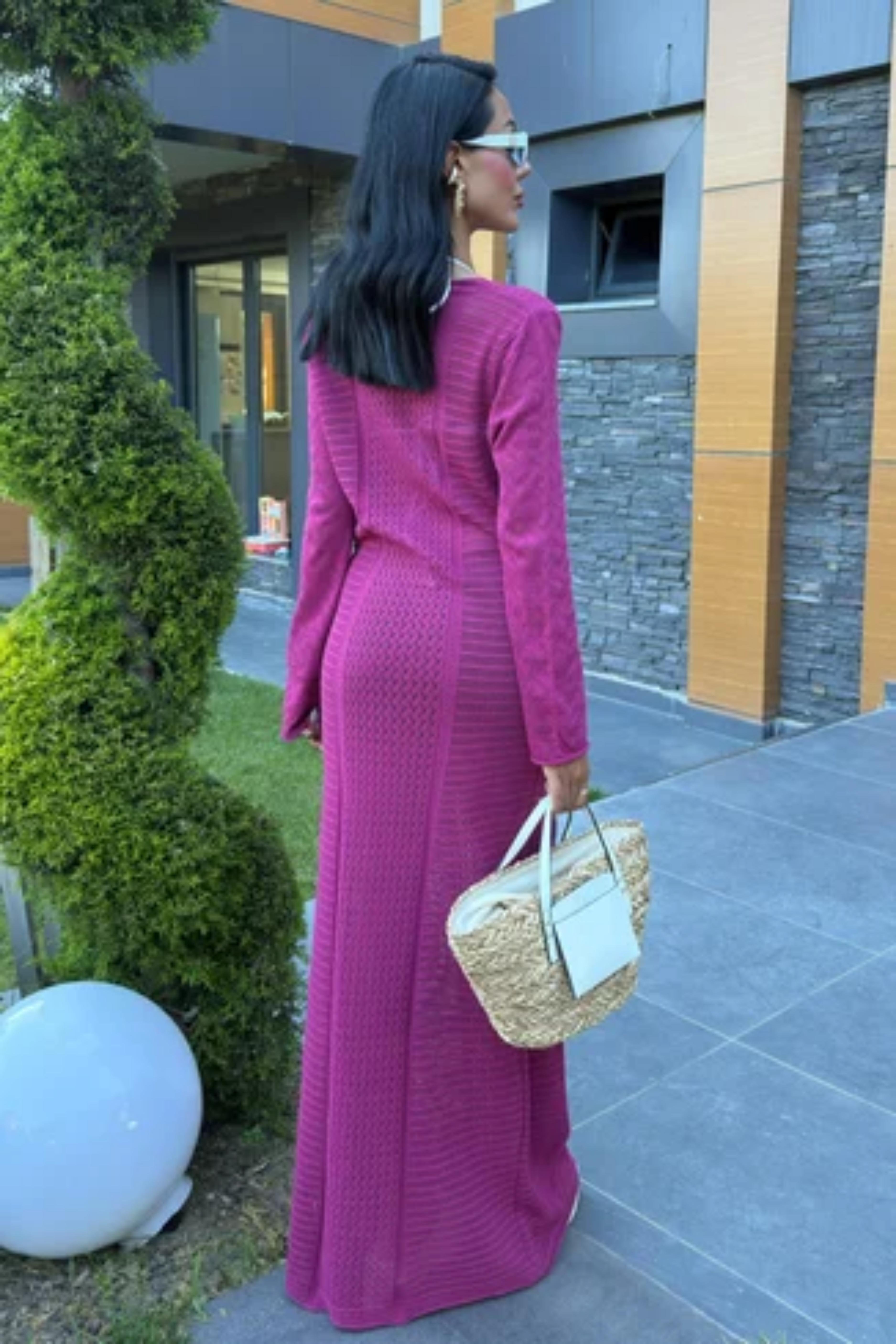 Ajurlu V Yaka Elbise 2851 R1-D-K2