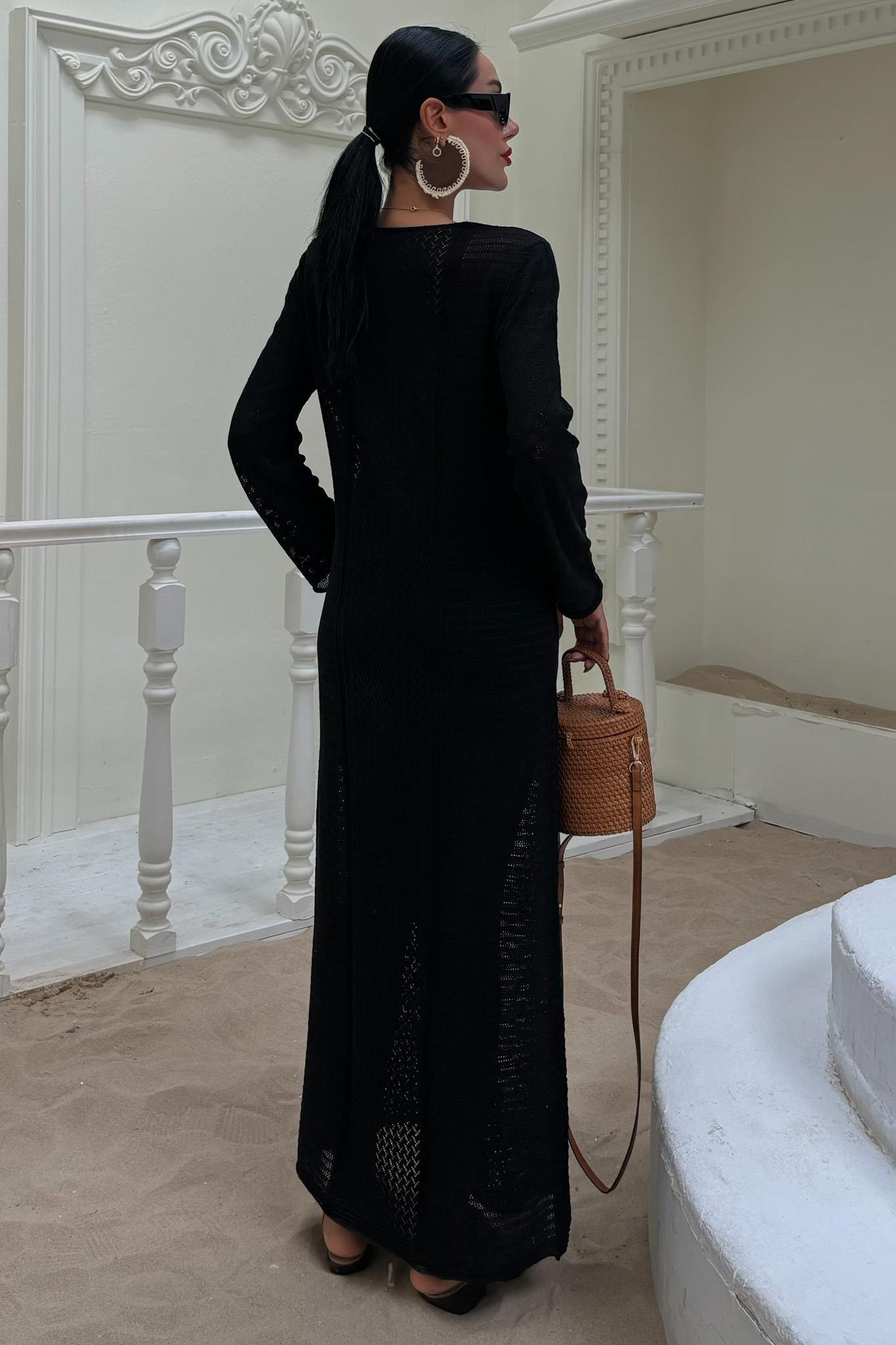 Ajurlu V Yaka Elbise 2851 R1-D-K2