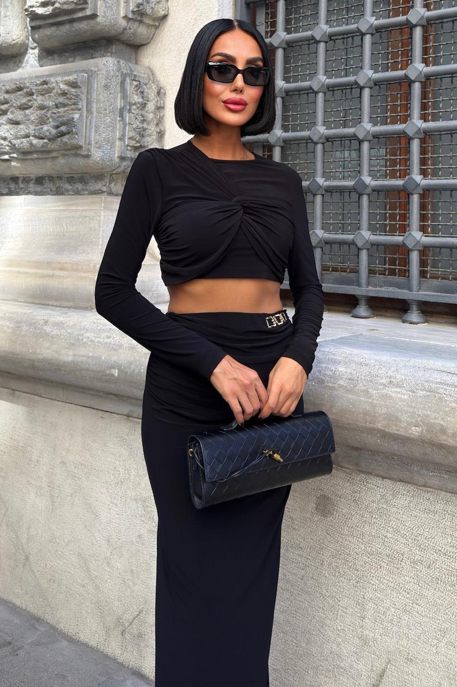 Aksesuar ve Büzgü Detaylı Sandy Takım 10263 R7-I-K4