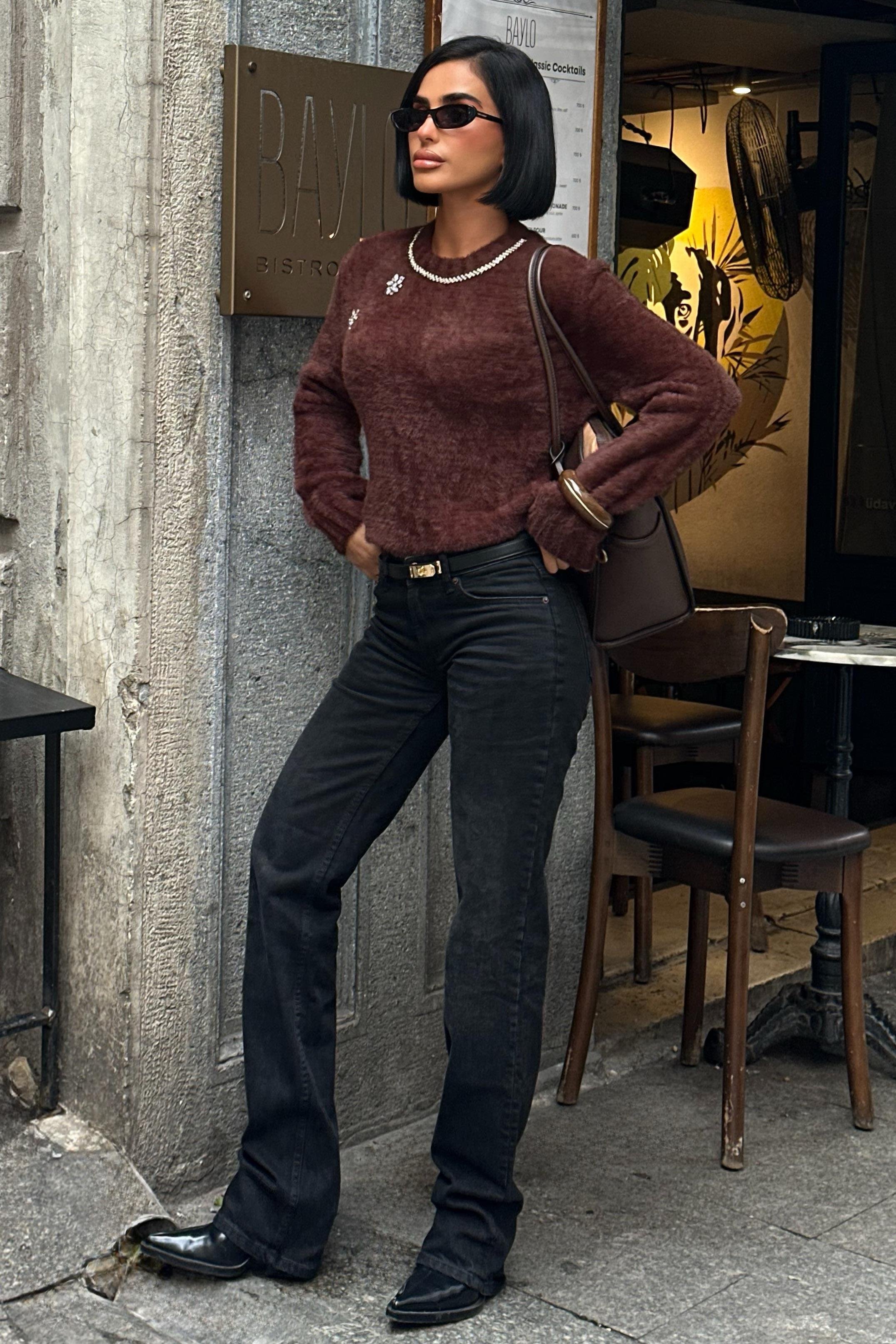 Aksesuarlı Premium Yumoş Kazak 1367 R2-B-K4