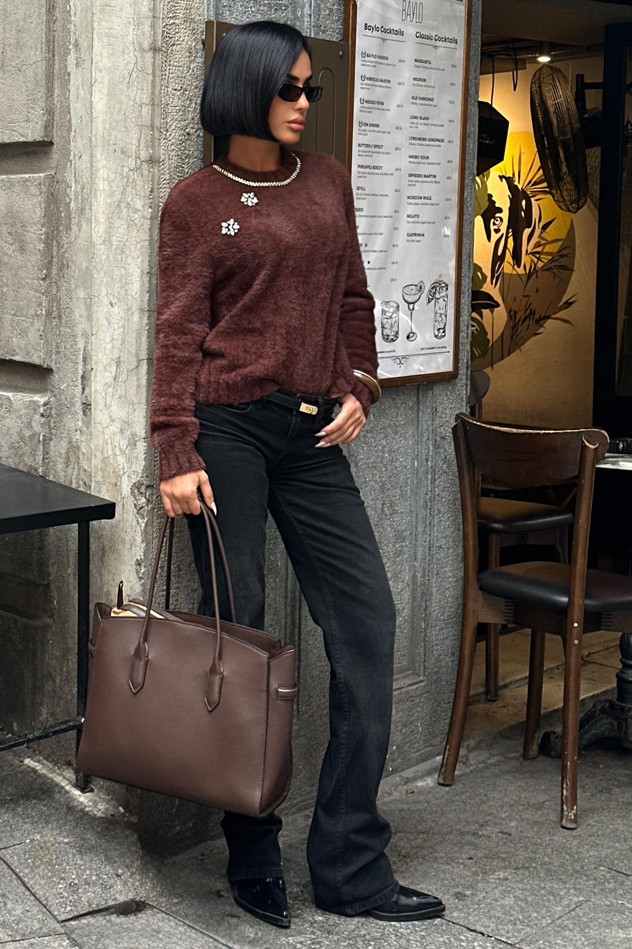 Aksesuarlı Premium Yumoş Kazak 1367 R2-B-K4