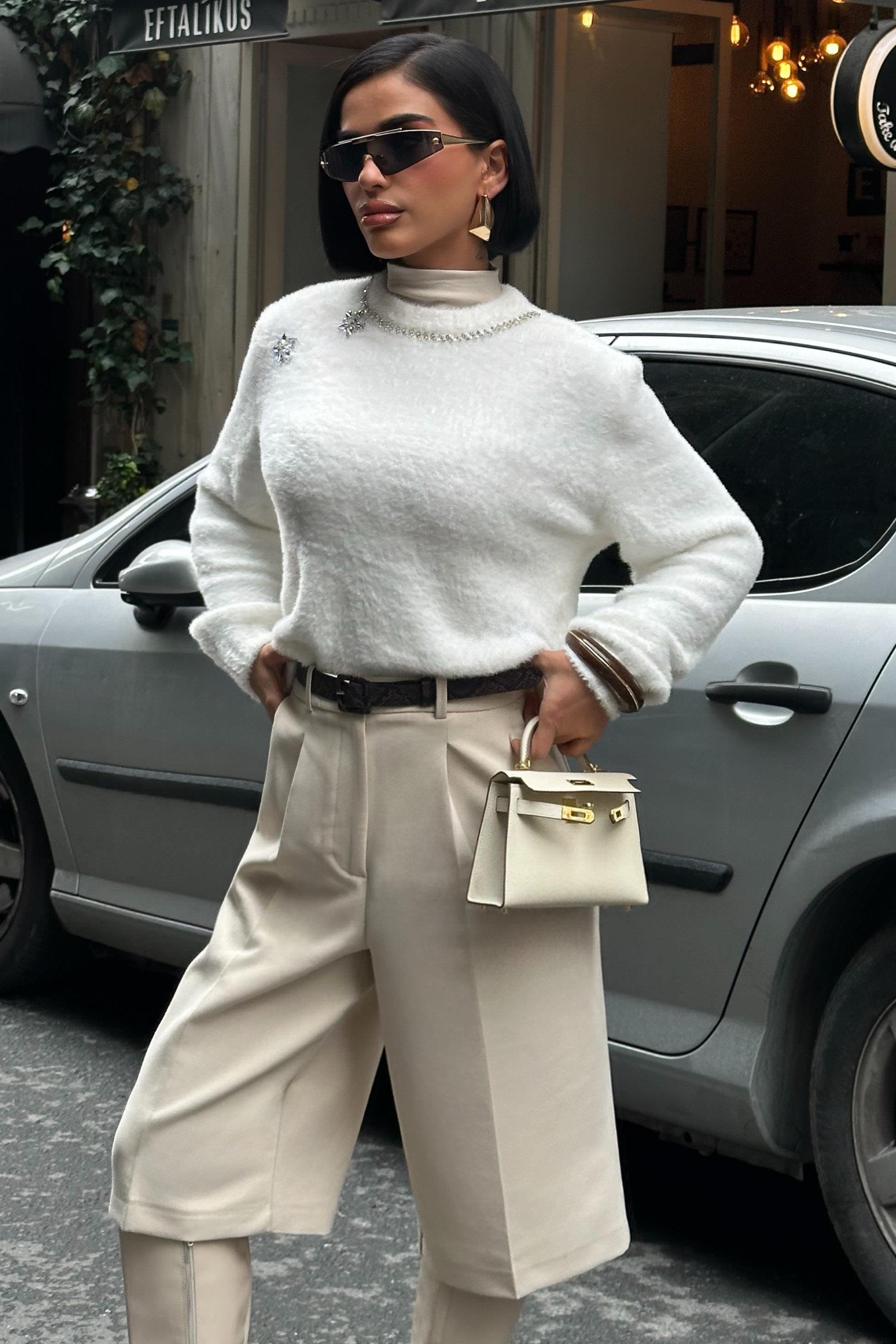 Aksesuarlı Premium Yumoş Kazak 1367 R2-B-K4