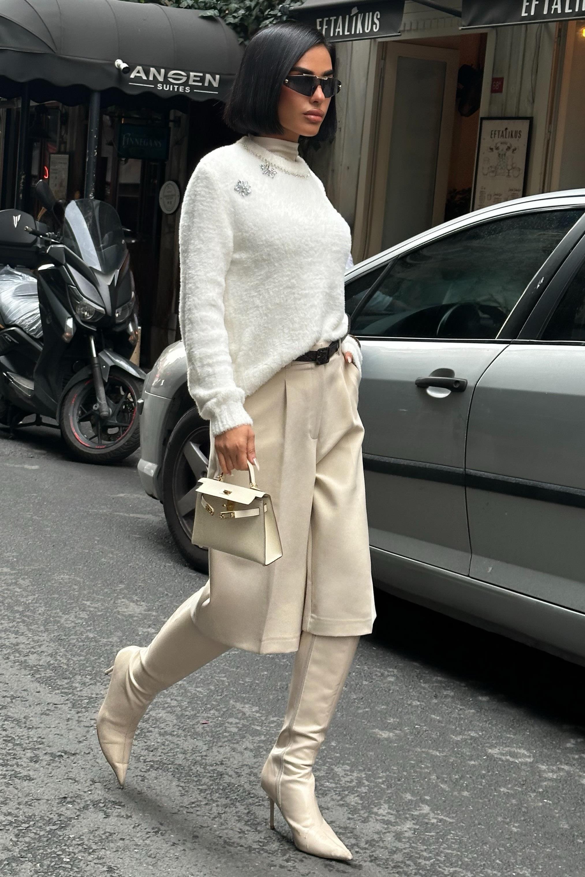 Aksesuarlı Premium Yumoş Kazak 1367 R2-B-K4