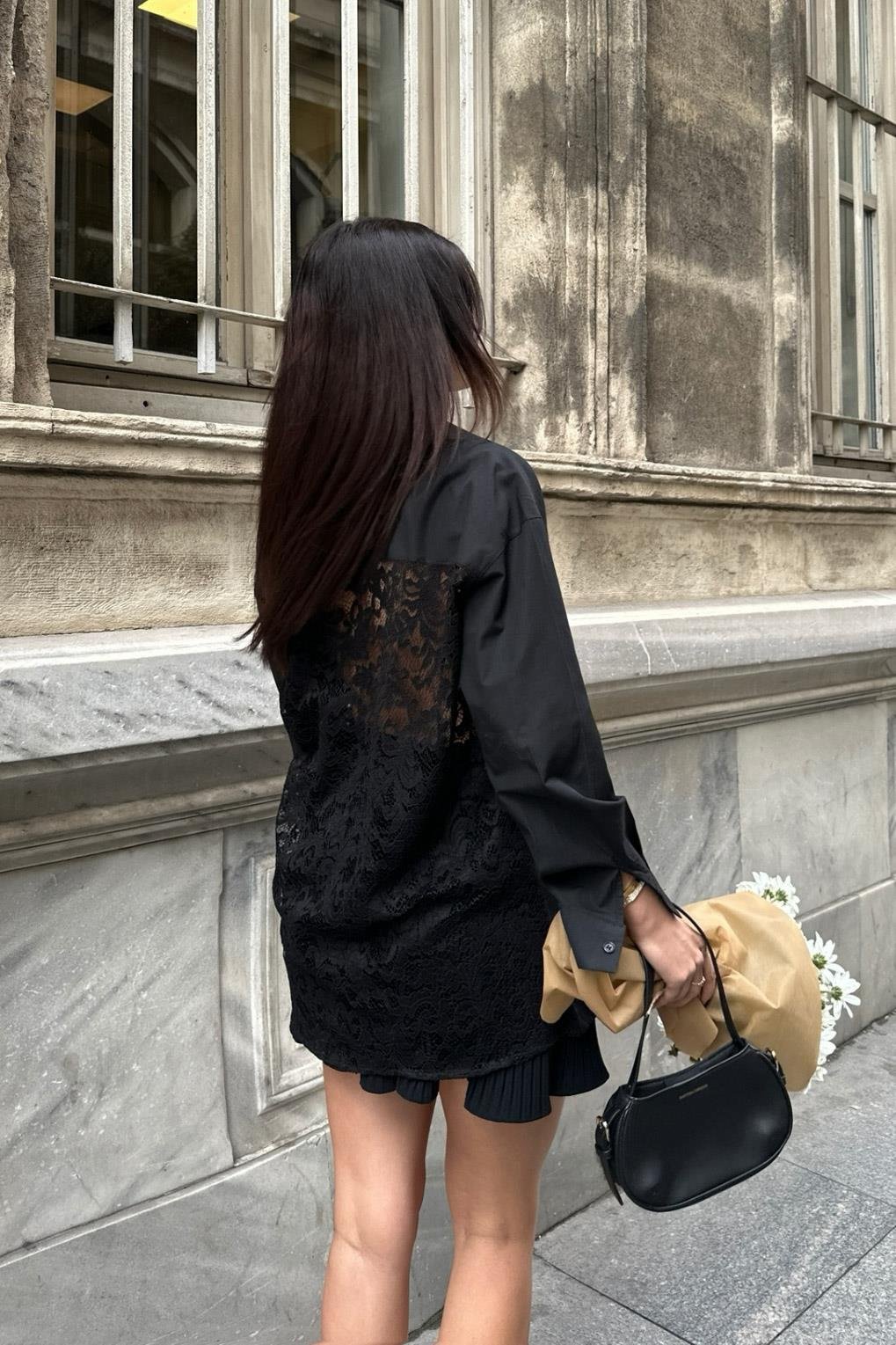 Alexis Sırt Dantel Oversıze Gömlek 3336-08 R5-B-K2