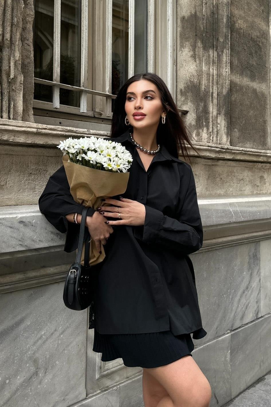 Alexis Sırt Dantel Oversıze Gömlek 3336-08 R5-B-K2