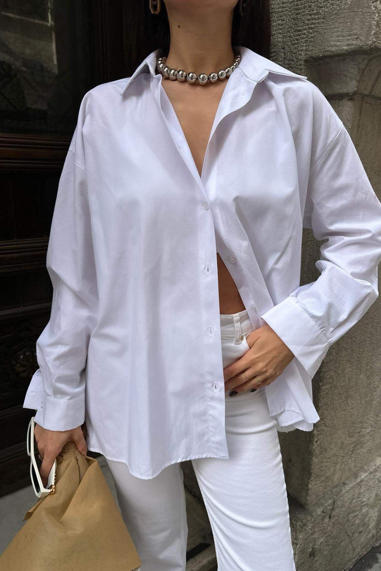 Alexis Sırt Dantel Oversıze Gömlek 3336-08 R5-B-K2