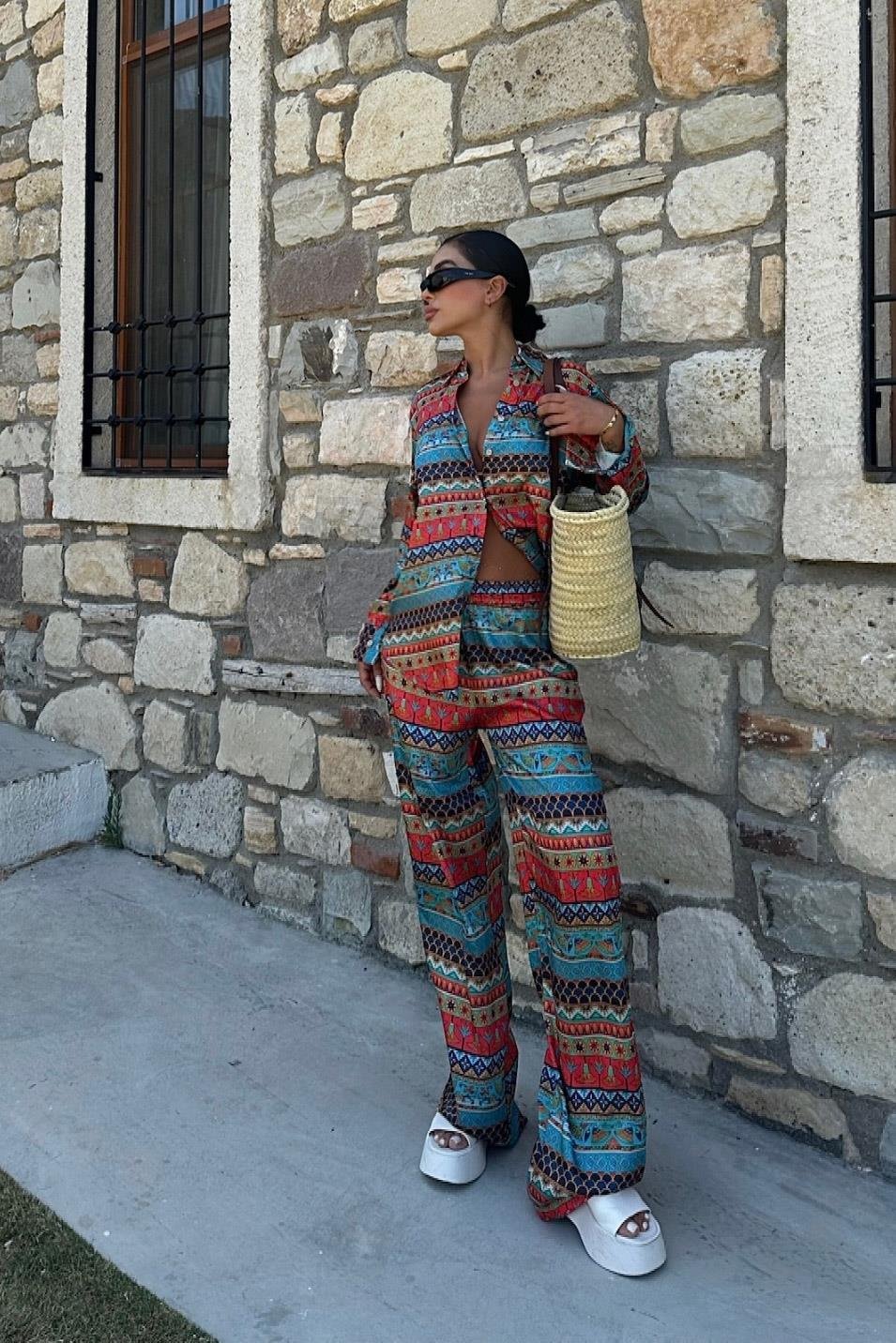 Alita Desenli Twill Saten Takım 9619-08