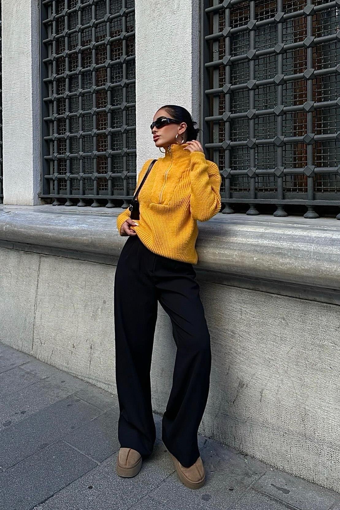 Allen Fermuarlı Triko Kazak 1236-01 R4-C-K4