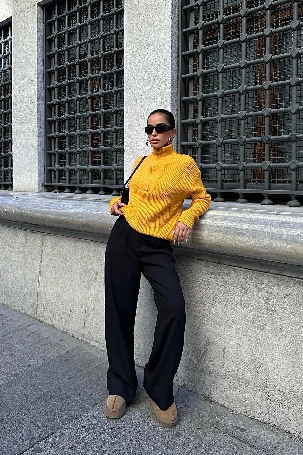 Allen Fermuarlı Triko Kazak 1236-01 R4-C-K4