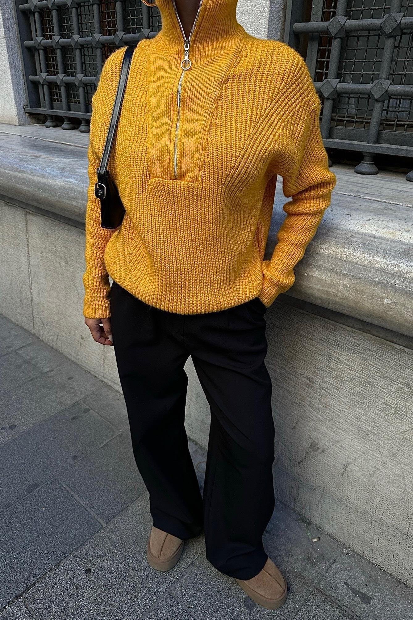 Allen Fermuarlı Triko Kazak 1236-01 R4-C-K4