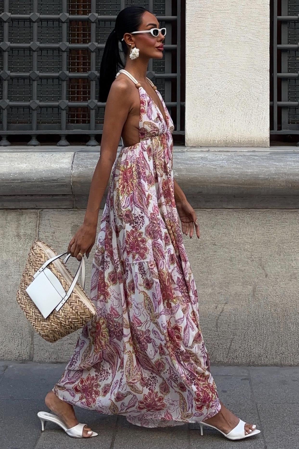 Amelia Sırt Dekolteli Şifon Elbise 2614 R5-G-K3