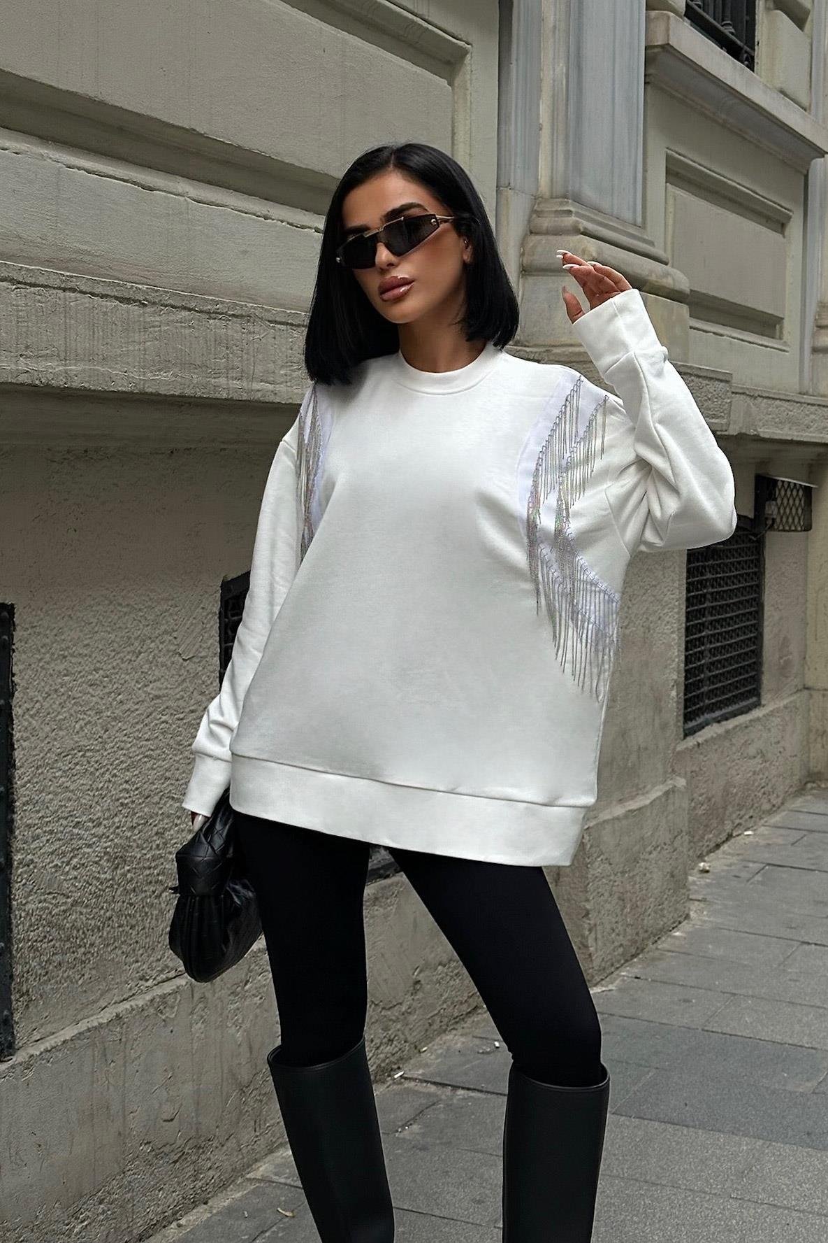 Angelina Metalize Sarkaçlı Sweatshirt 8048 -08 R3-B-K3