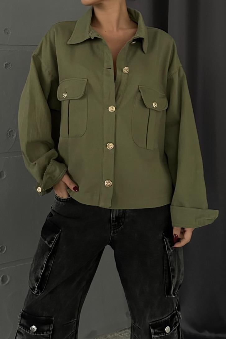 Anya Oversize Gabardin Ceket 6063-8 R4-G-K2