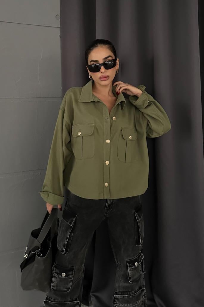 Anya Oversize Gabardin Ceket 6063-8 R4-G-K2