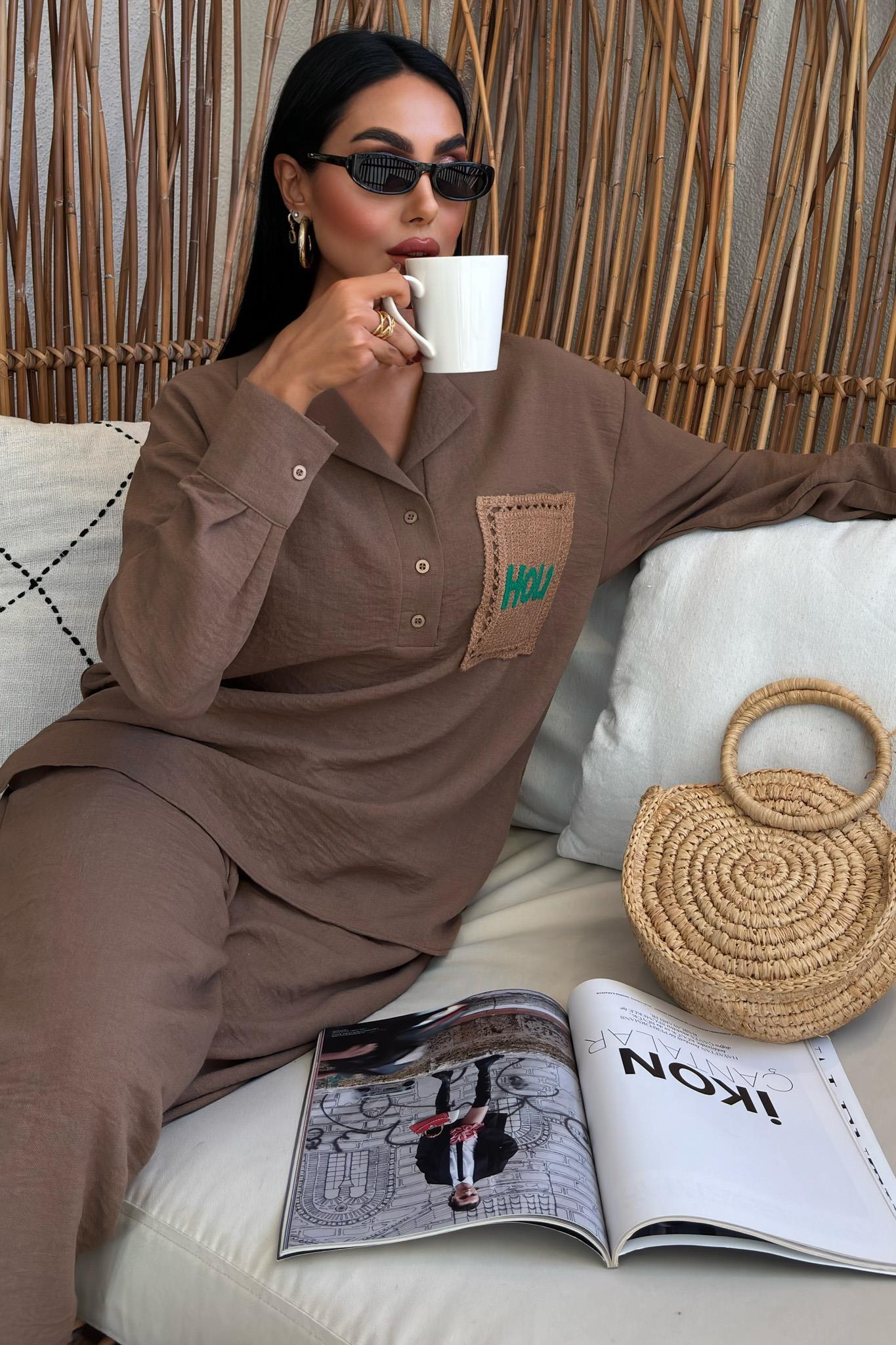 Apaj Yaka Salaş Keten İkiili Takım 10109