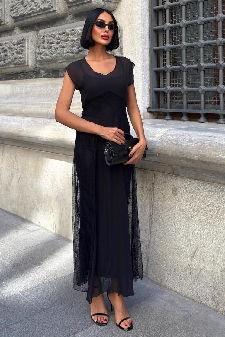 Archernar Şifon Tül Elbise 2704-8 R5-F-K4