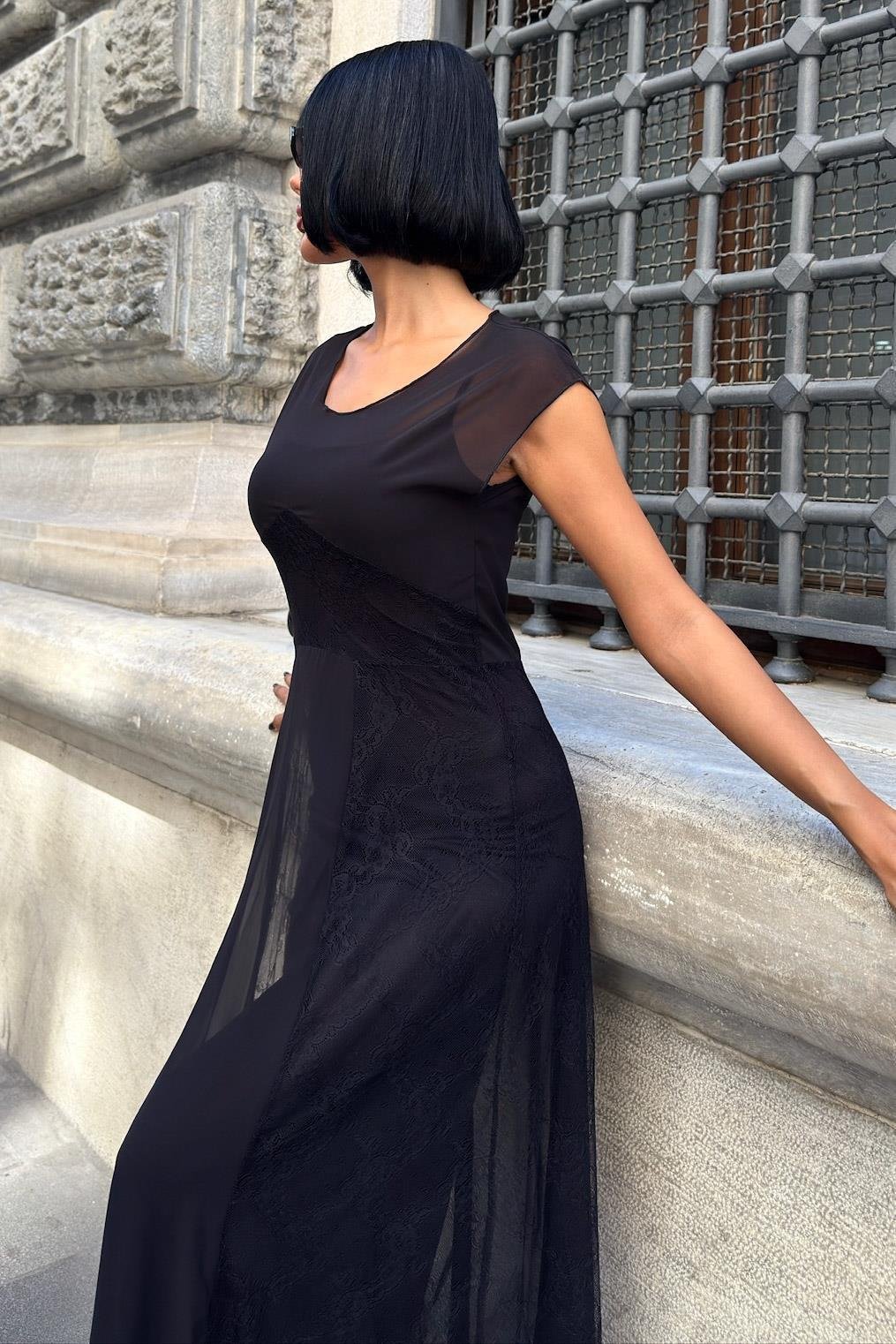 Archernar Şifon Tül Elbise 2704-8 R5-F-K4