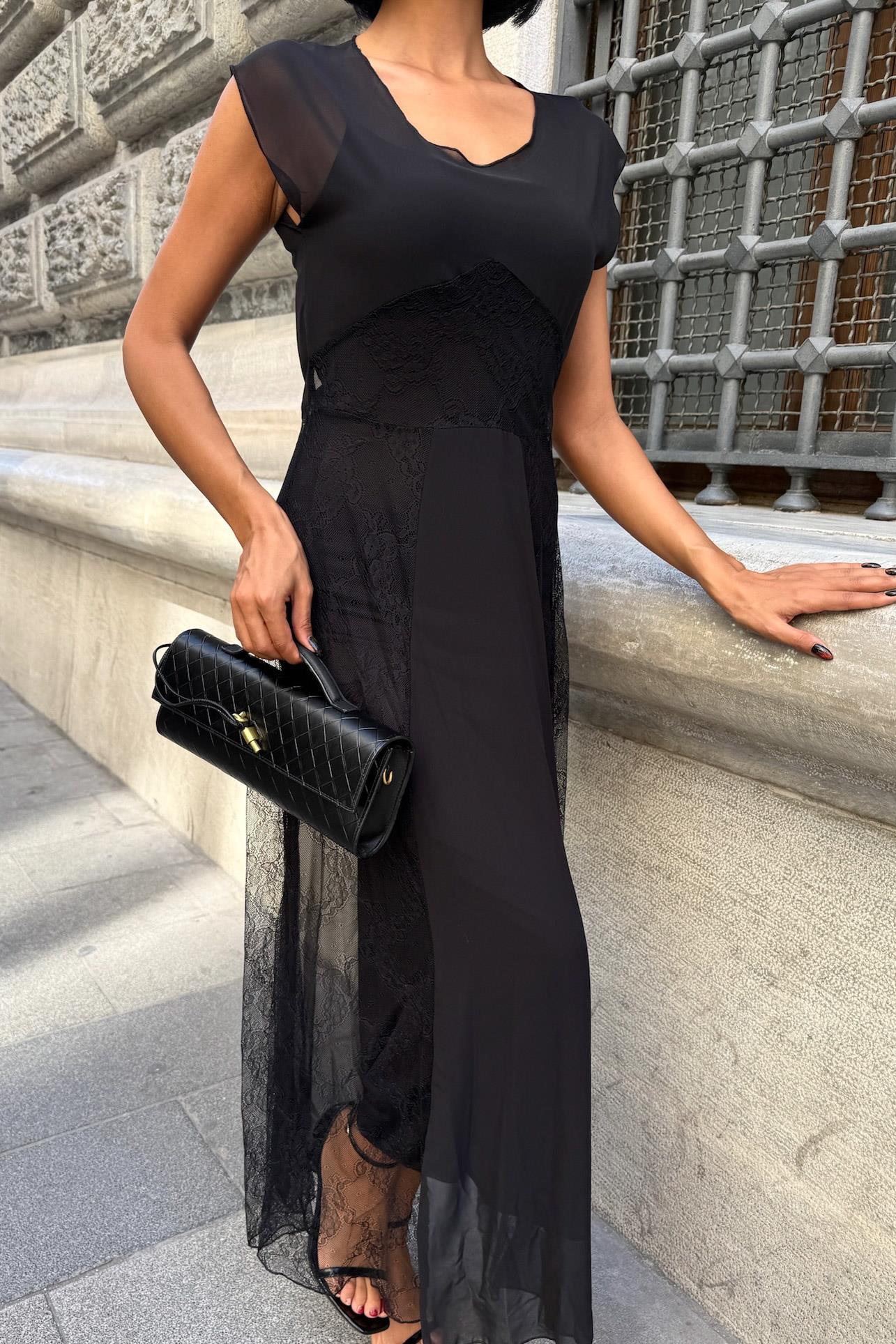 Archernar Şifon Tül Elbise 2704-8 R5-F-K4