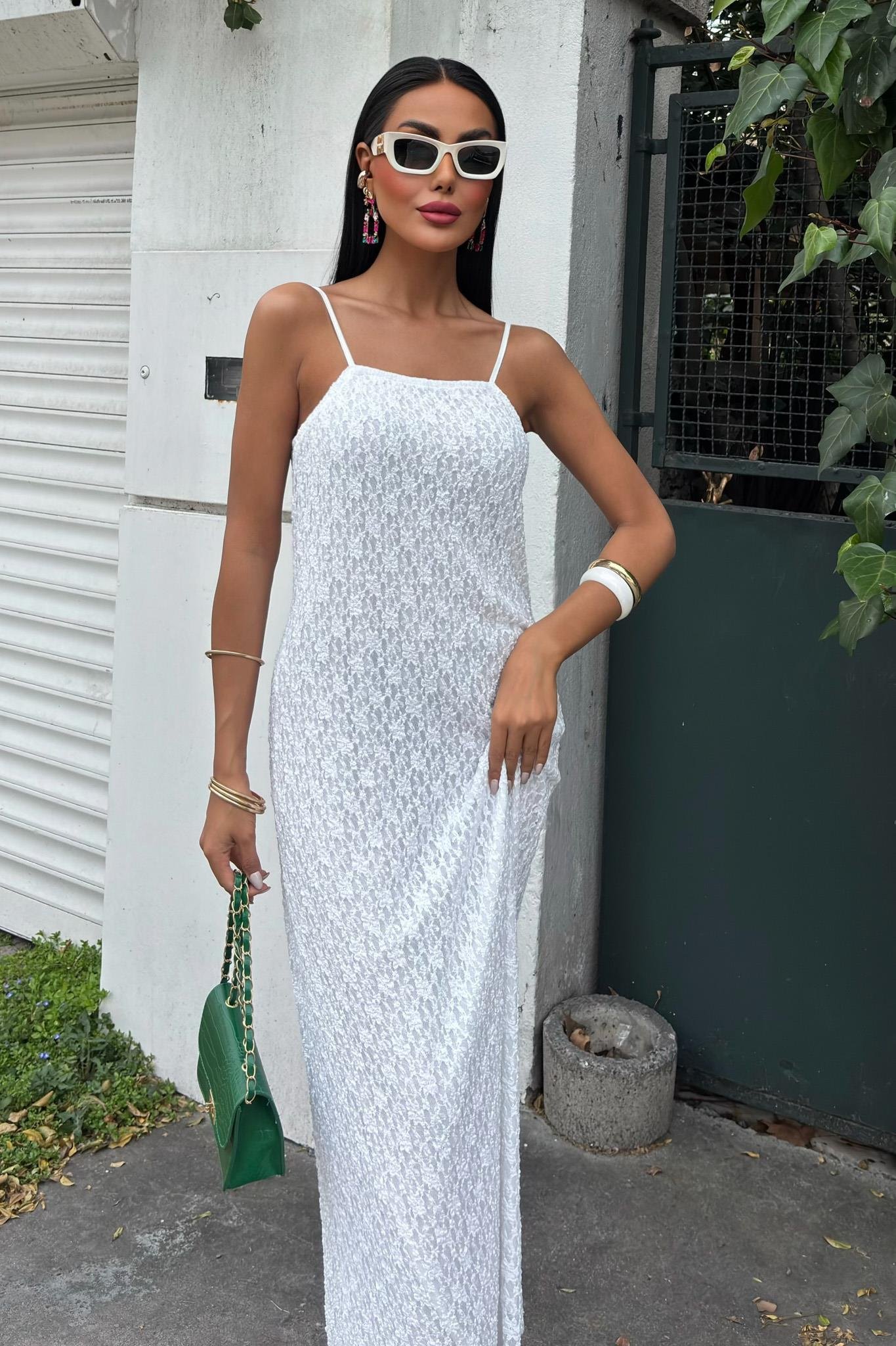 Askıları Ayarlanabilir Örme Dantel Elbise 2879 R5-D-K2