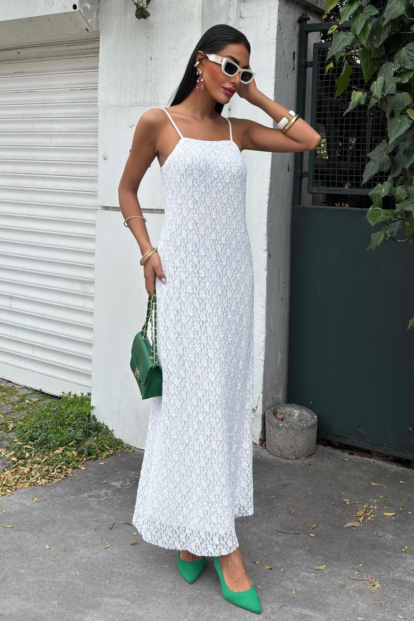 Askıları Ayarlanabilir Örme Dantel Elbise 2879 R5-D-K2