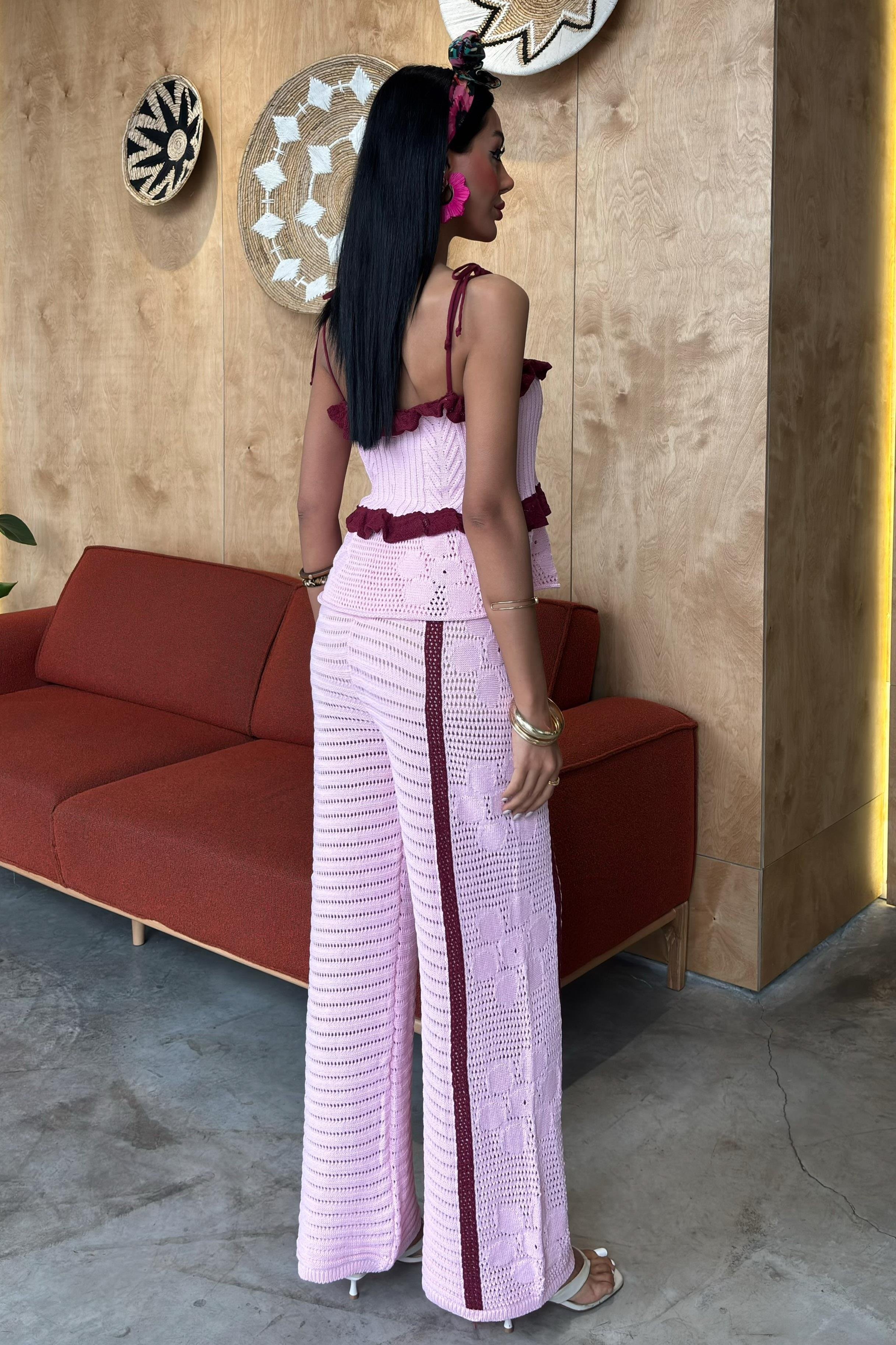 Askılı Bluz Pantolon Triko Takım 10114 R1-B-K5