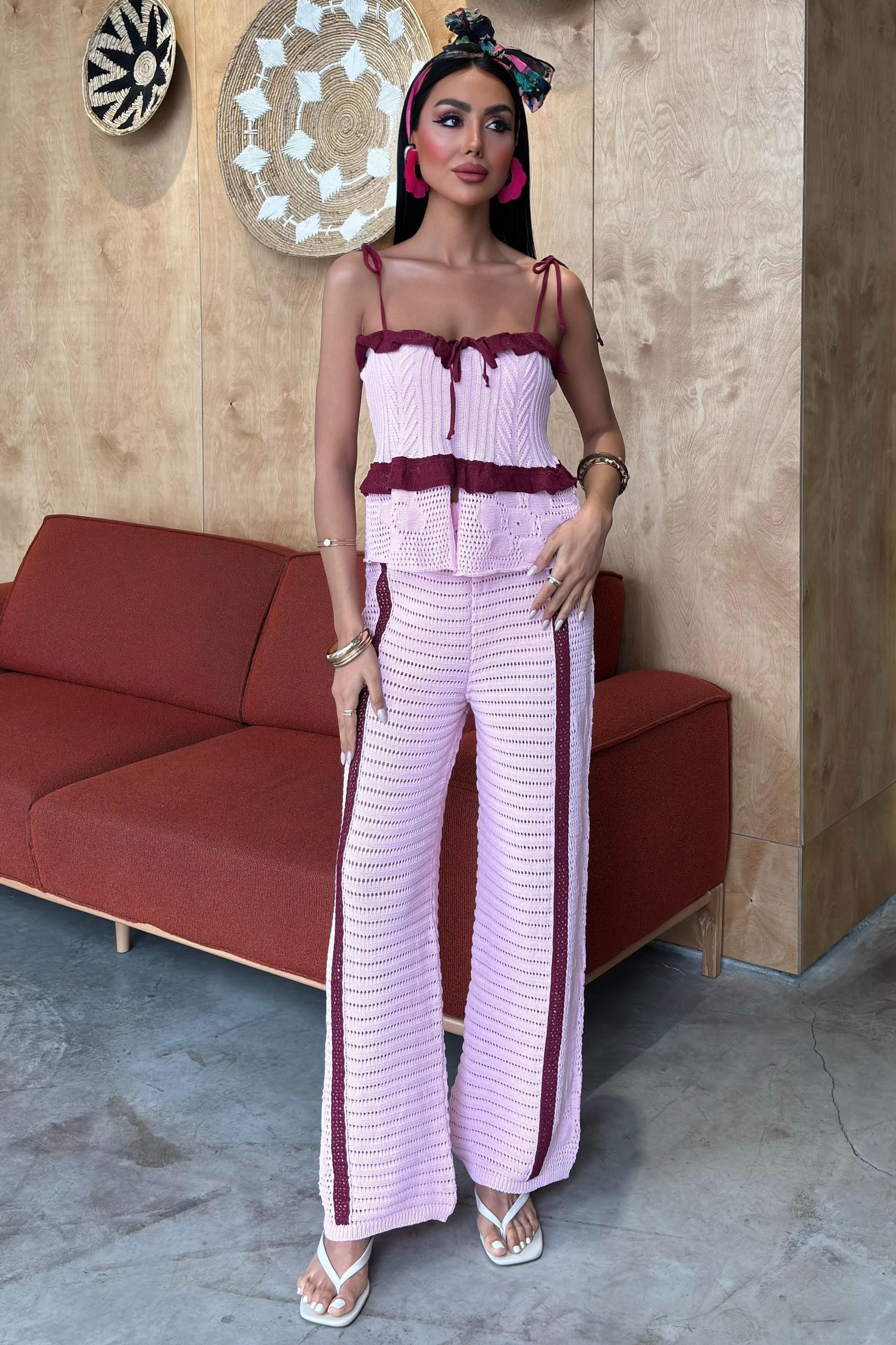 Askılı Bluz Pantolon Triko Takım 10114 R1-B-K5