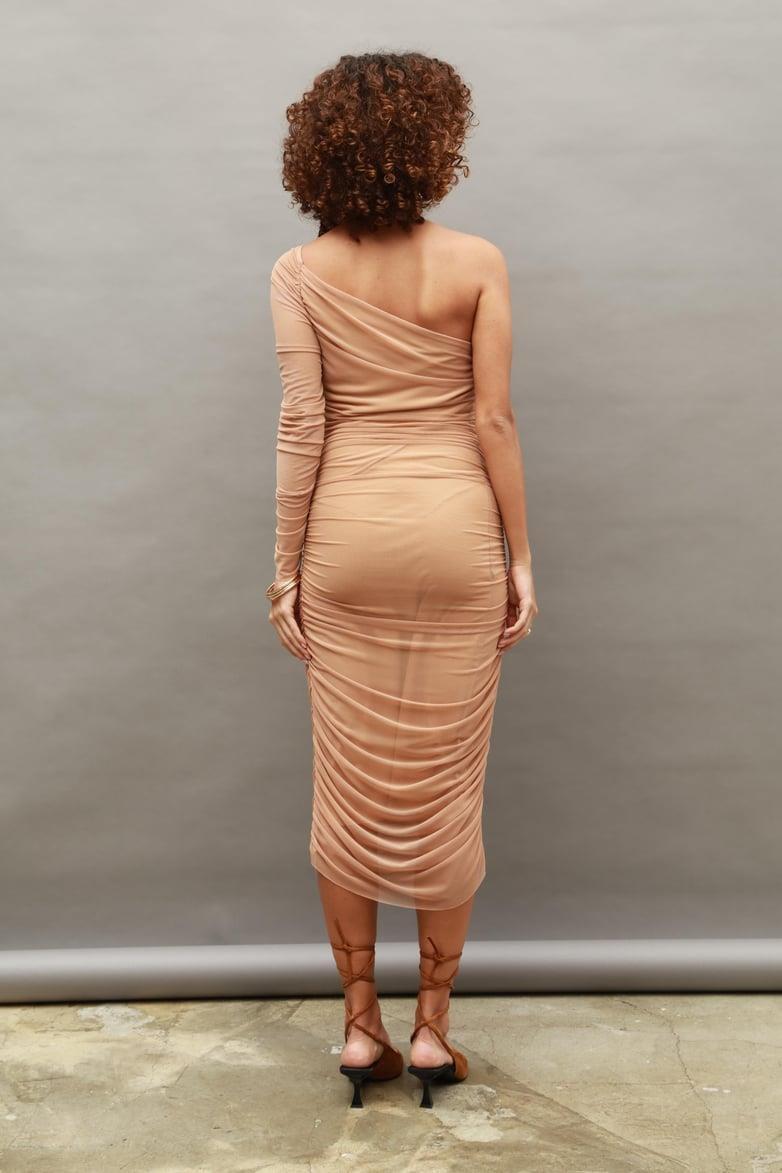 Aslabama Tek Kol Tül Elbise 2596-08