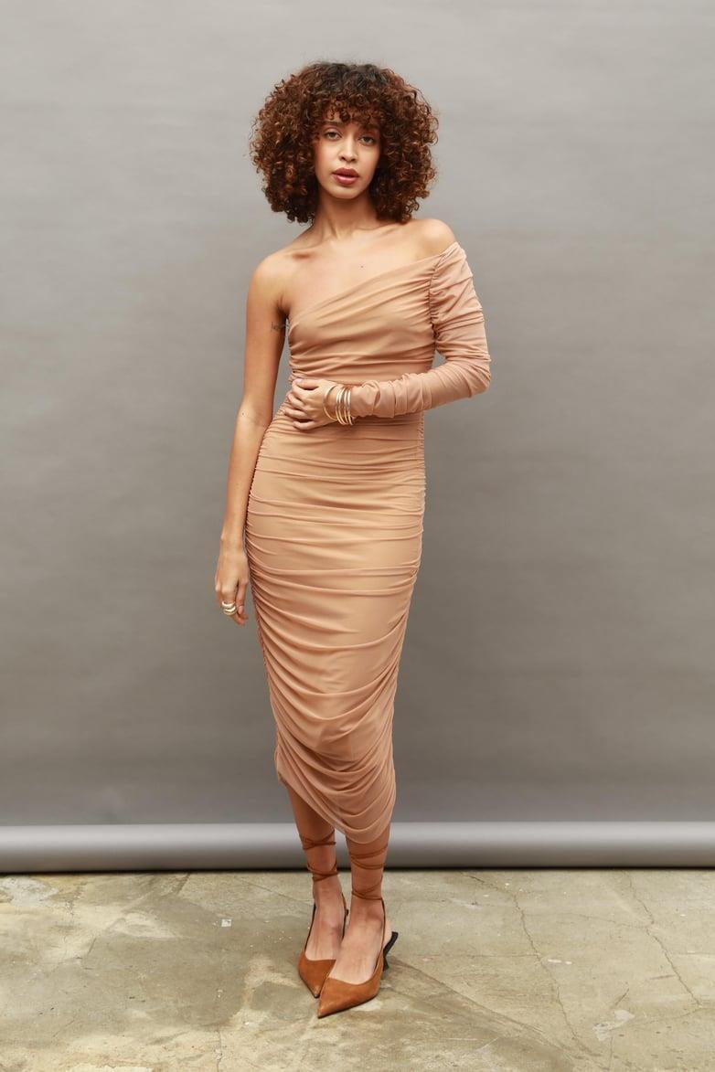 Aslabama Tek Kol Tül Elbise 2596-08